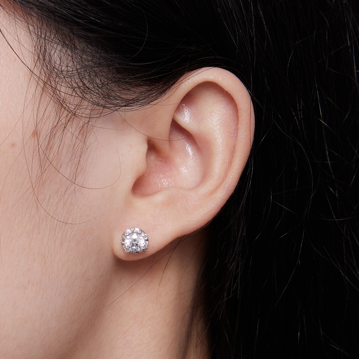 Pandora Stijl Exquise Moissanite Studs Oorbellen (Twee Certificaten) - MSE017