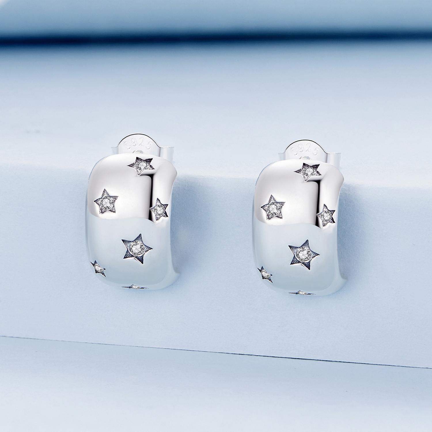 Pandora Stijl Flash Ster Oorknopjes - BSE884