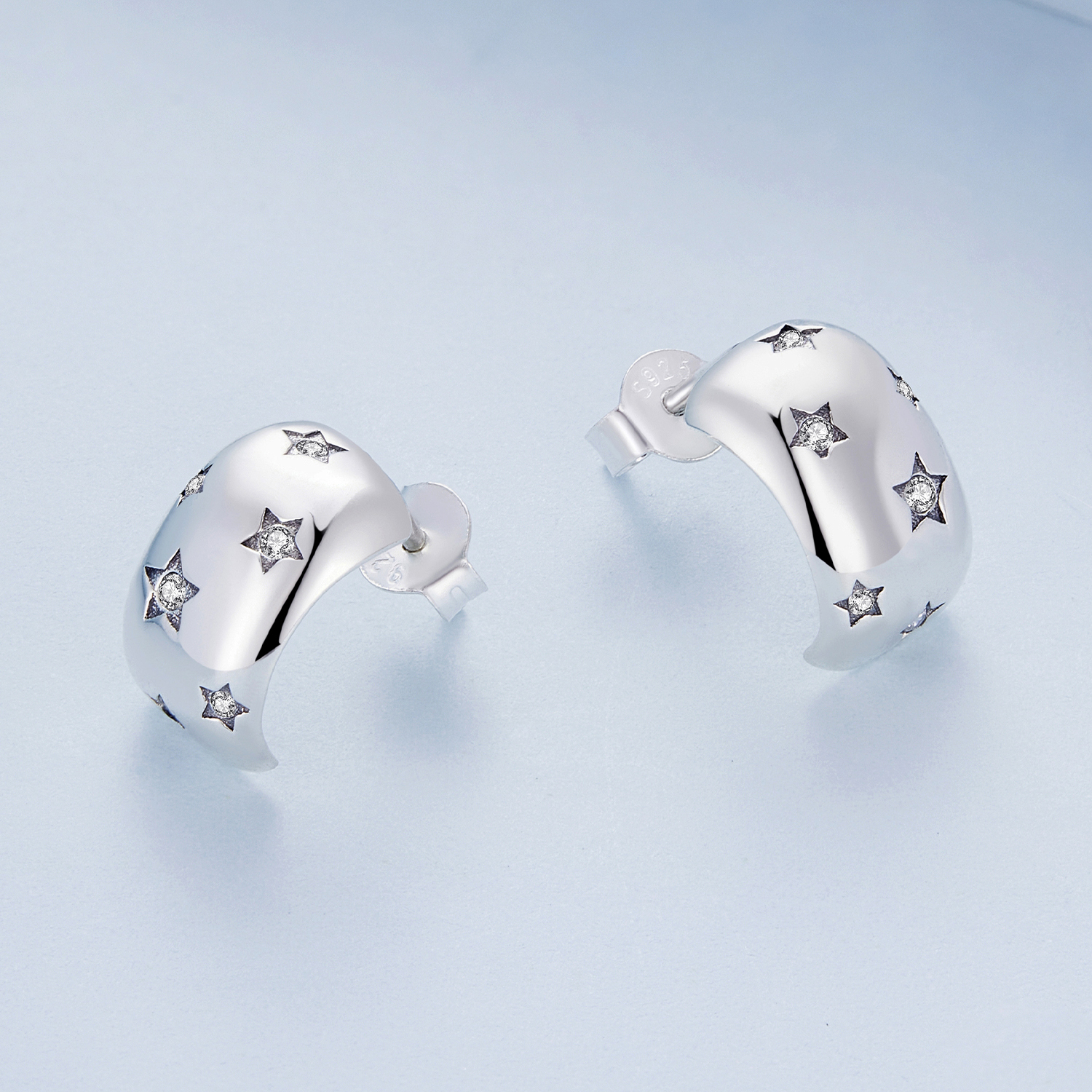 Pandora Stijl Flash Ster Oorknopjes - BSE884