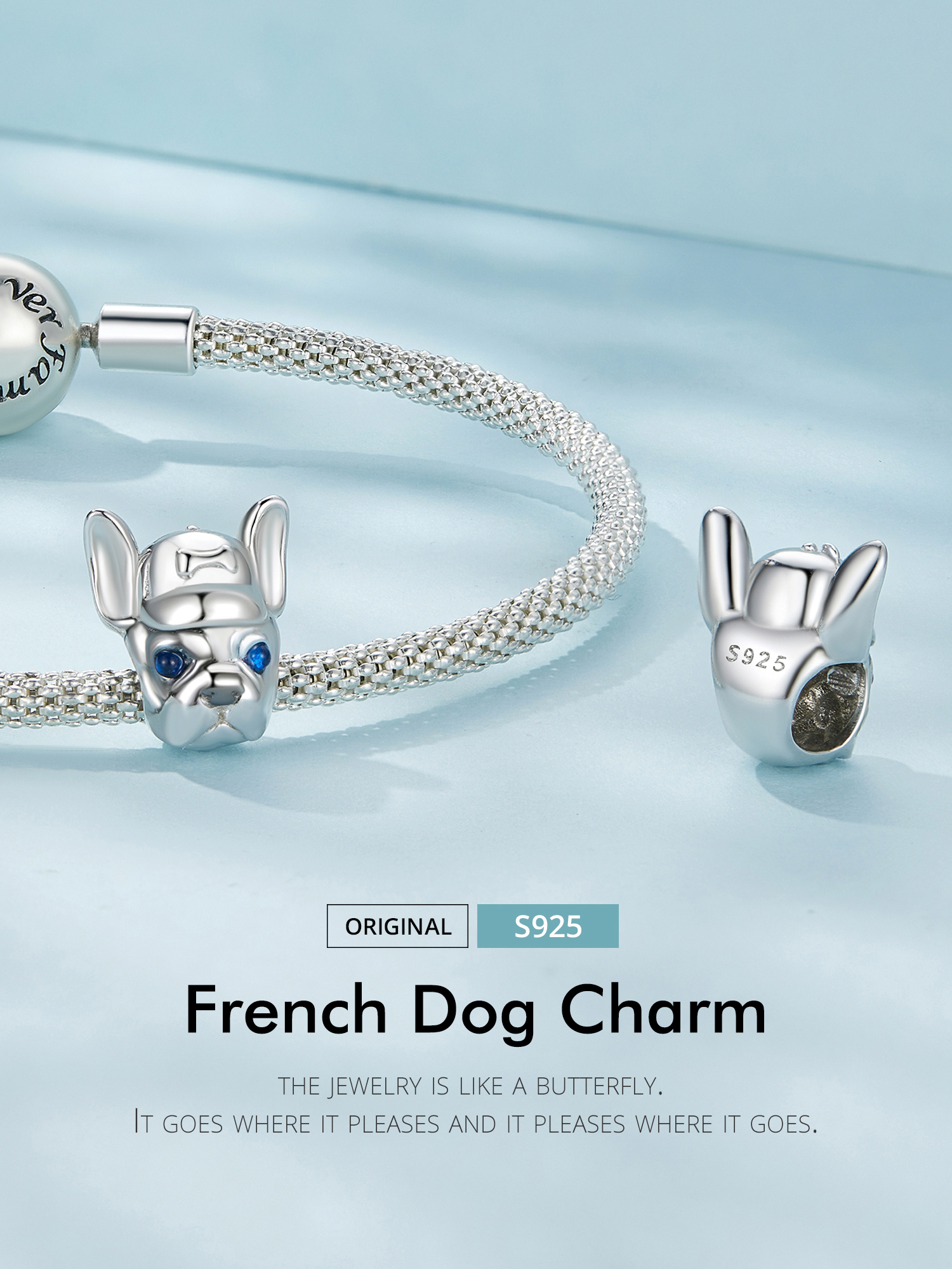 Pandora stijl Franse Bulldog bedel - SCC2588