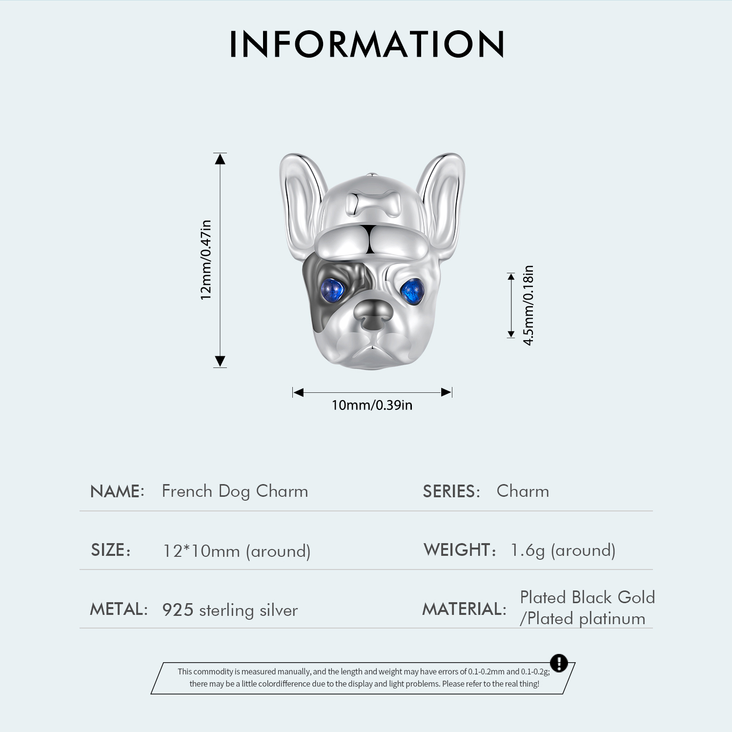 Pandora stijl Franse Bulldog bedel - SCC2588