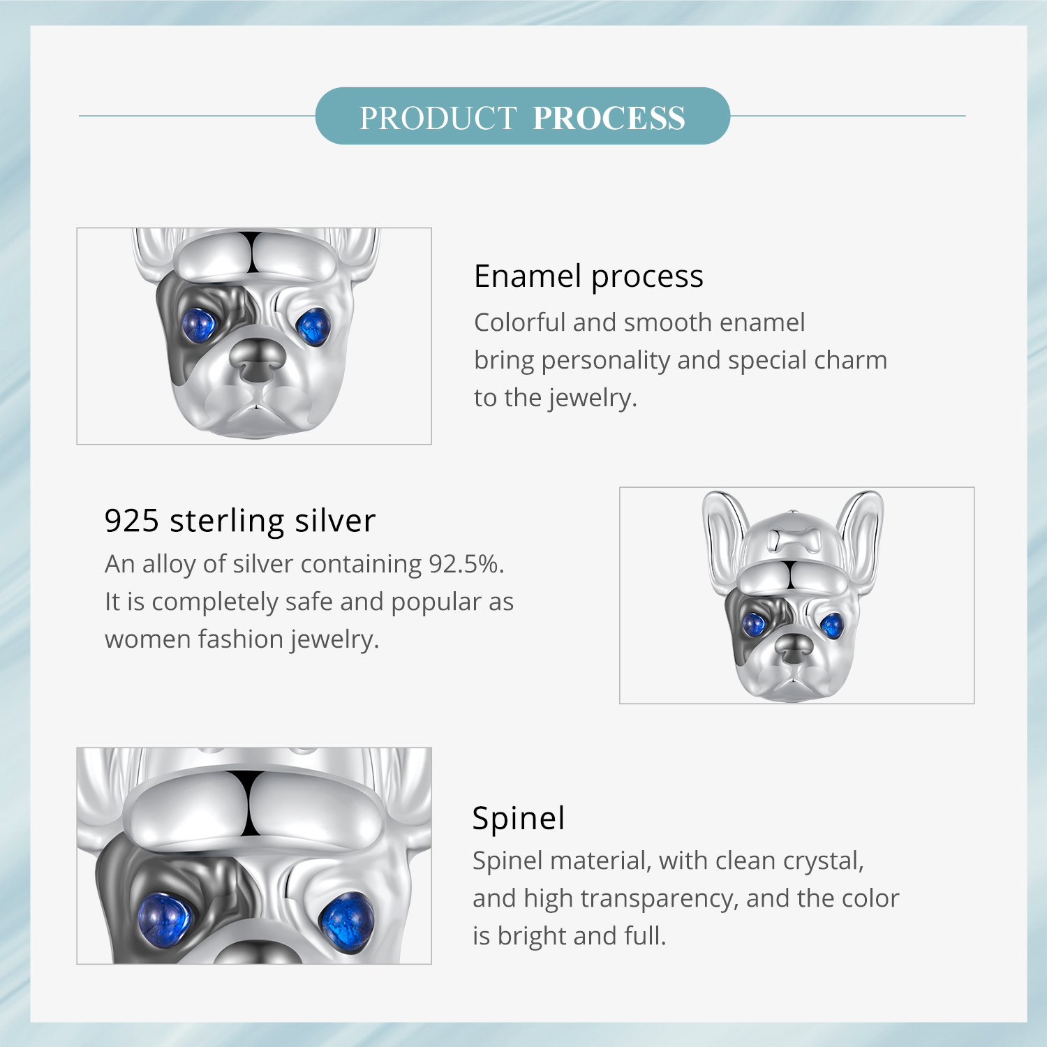 Pandora stijl Franse Bulldog bedel - SCC2588