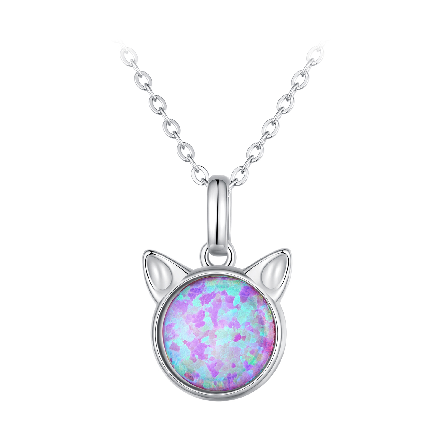 Pandora Stijl Katten Opal Halsketting - SCN496