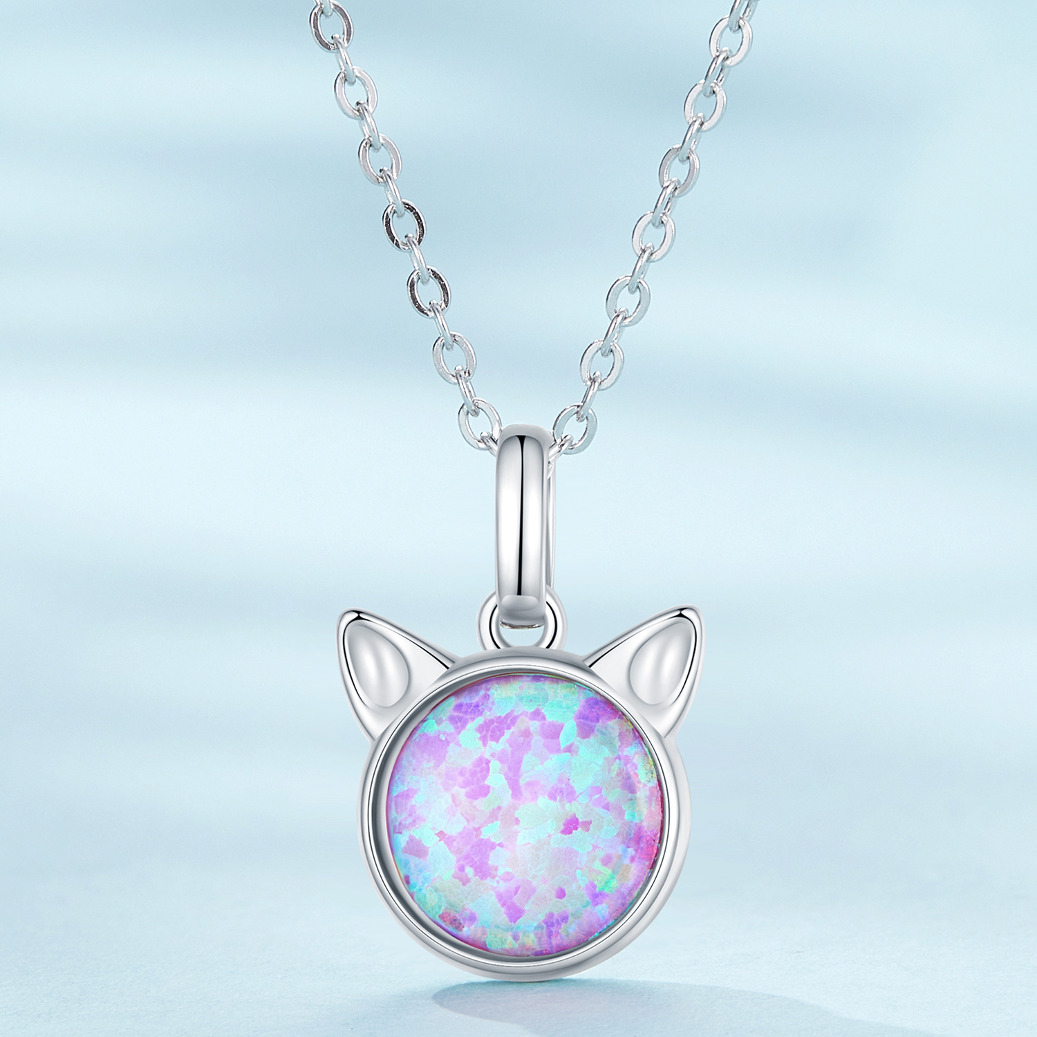 Pandora Stijl Katten Opal Halsketting - SCN496