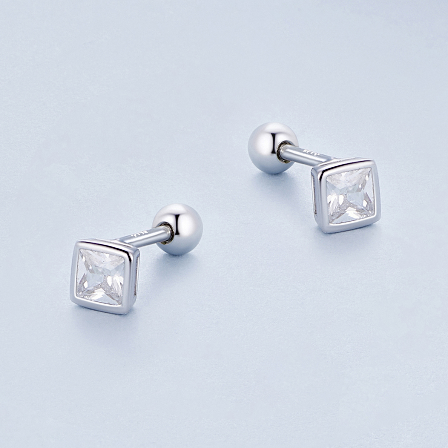 Pandora Stijl Mini Prinses Zirkonia Studs Oorbellen - BSE885-S