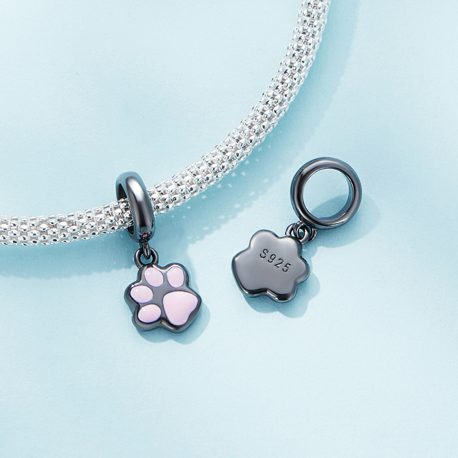 Pandora Stijl Mini Zwarte Kattenklauw Bedel - SCC2476-D