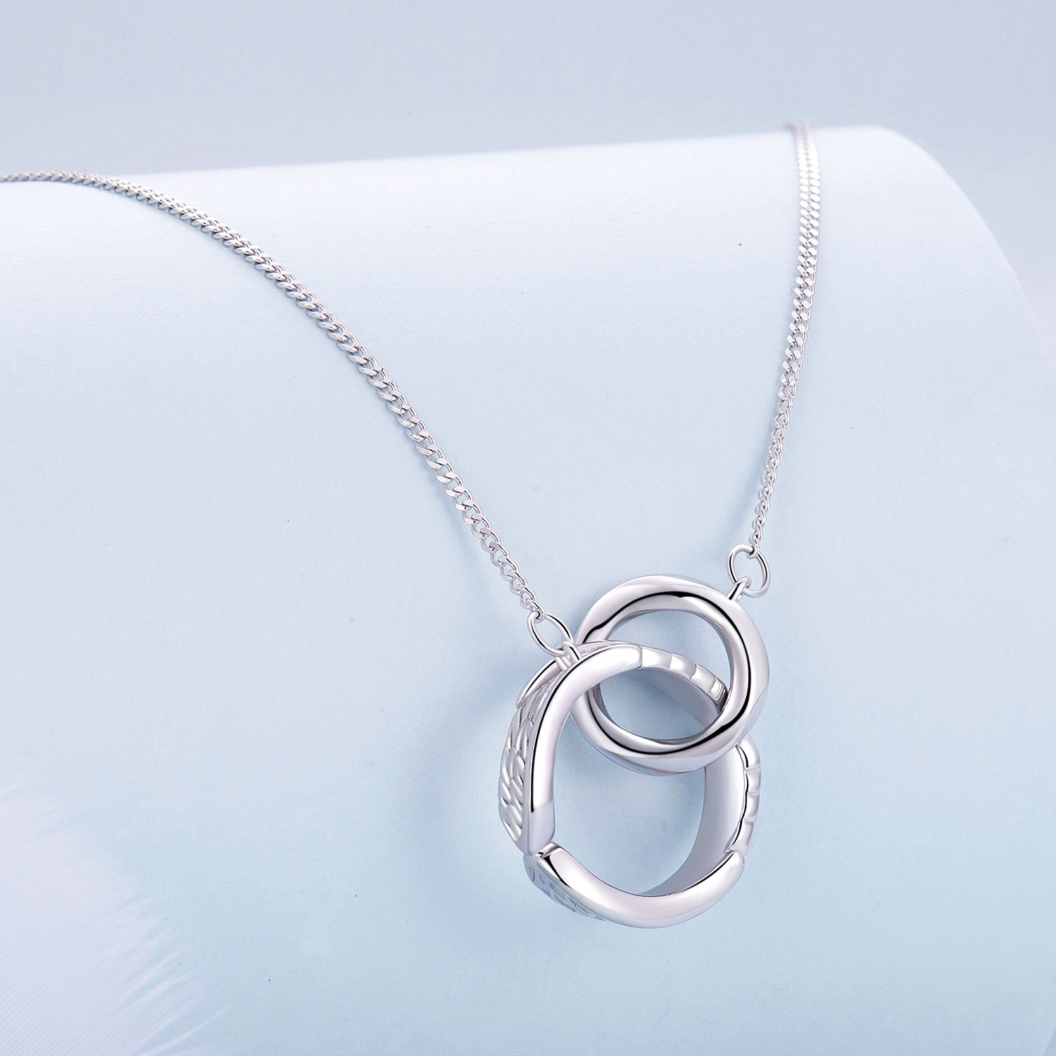 Pandora Stijl Mobius Dubbele Ring Ketting - BSN362