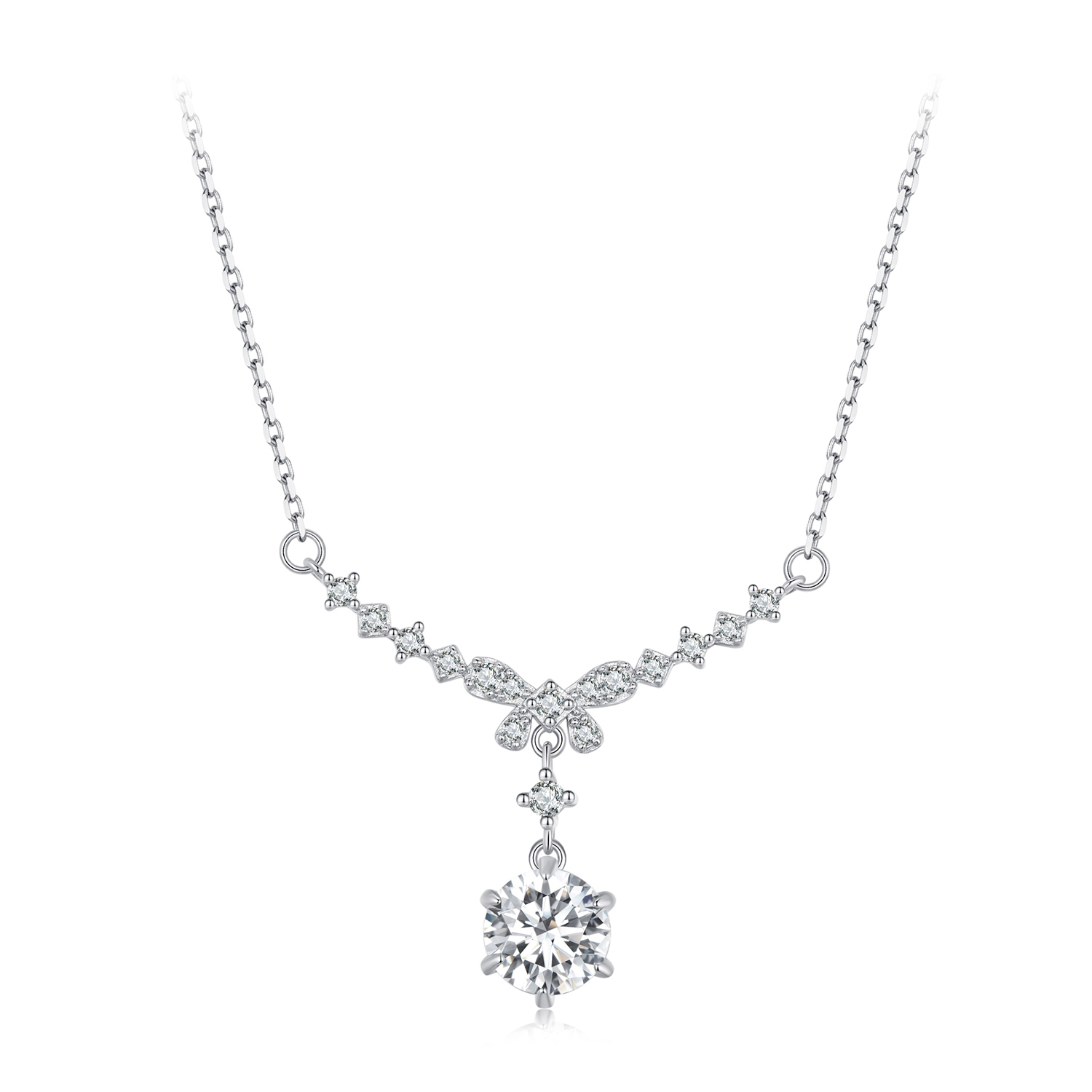 Pandora Stijl Moissanite Ketting (Eén Certificaat) - MSN020