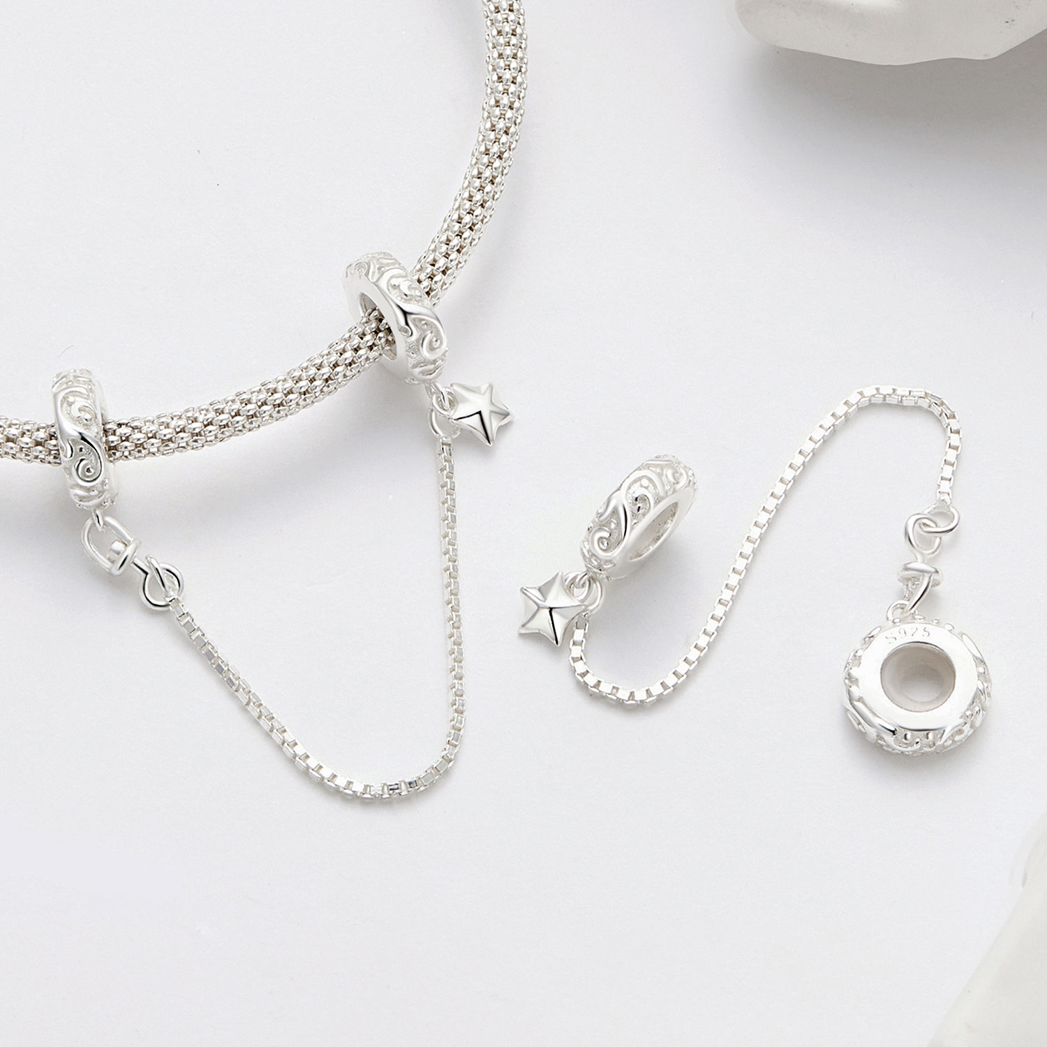 Pandora Stijl Patroon Veilige Ketting - SCC2620