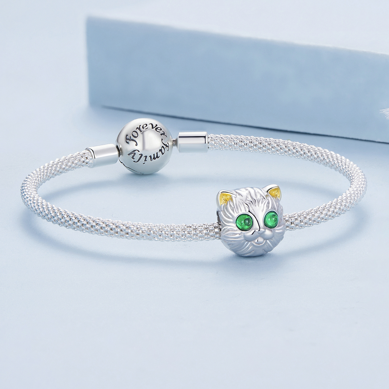 Pandora Stijl Prachtige Kattenbedel - BSC834