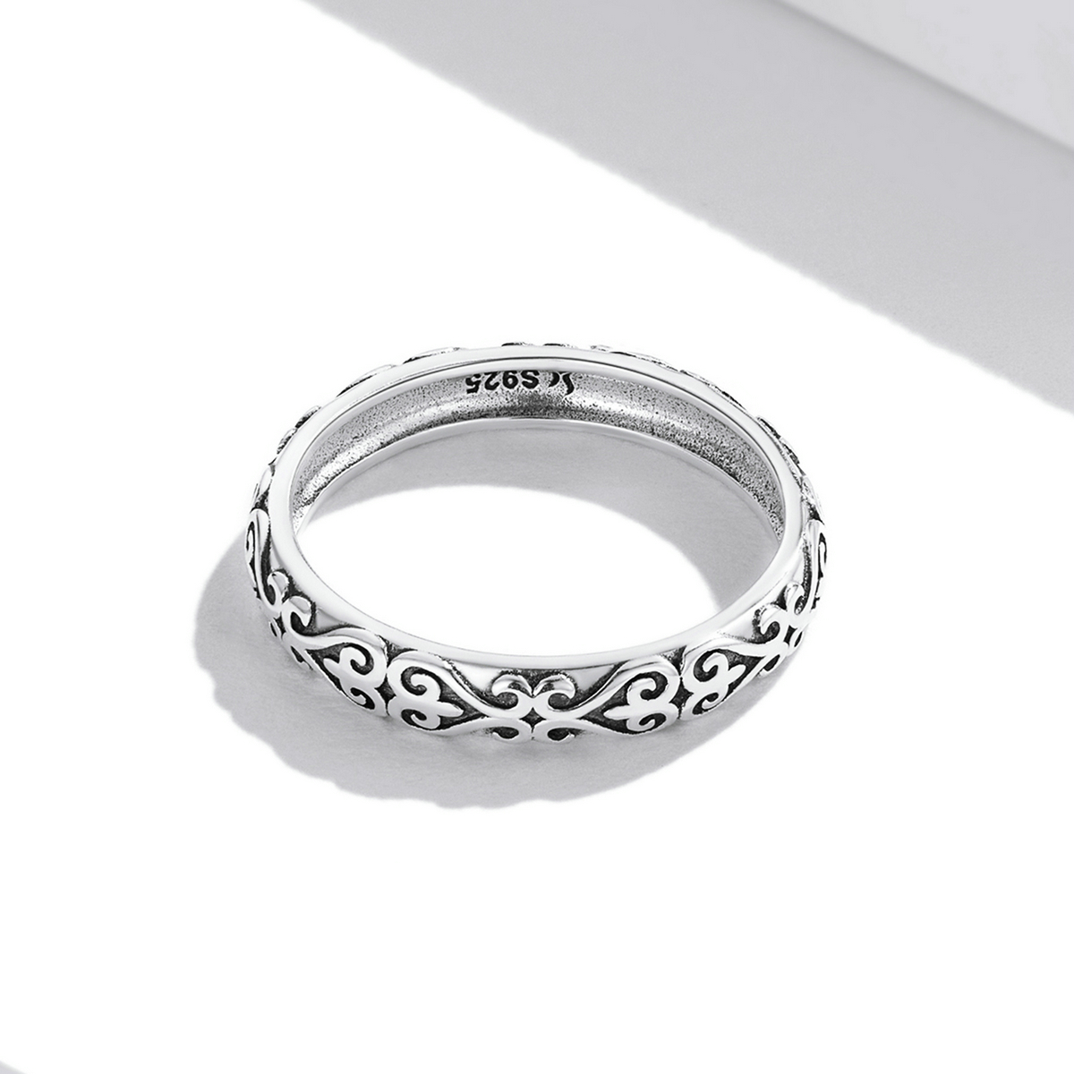 Pandora Stijl Retro Ingedrukt Patroon Ring - SCR776