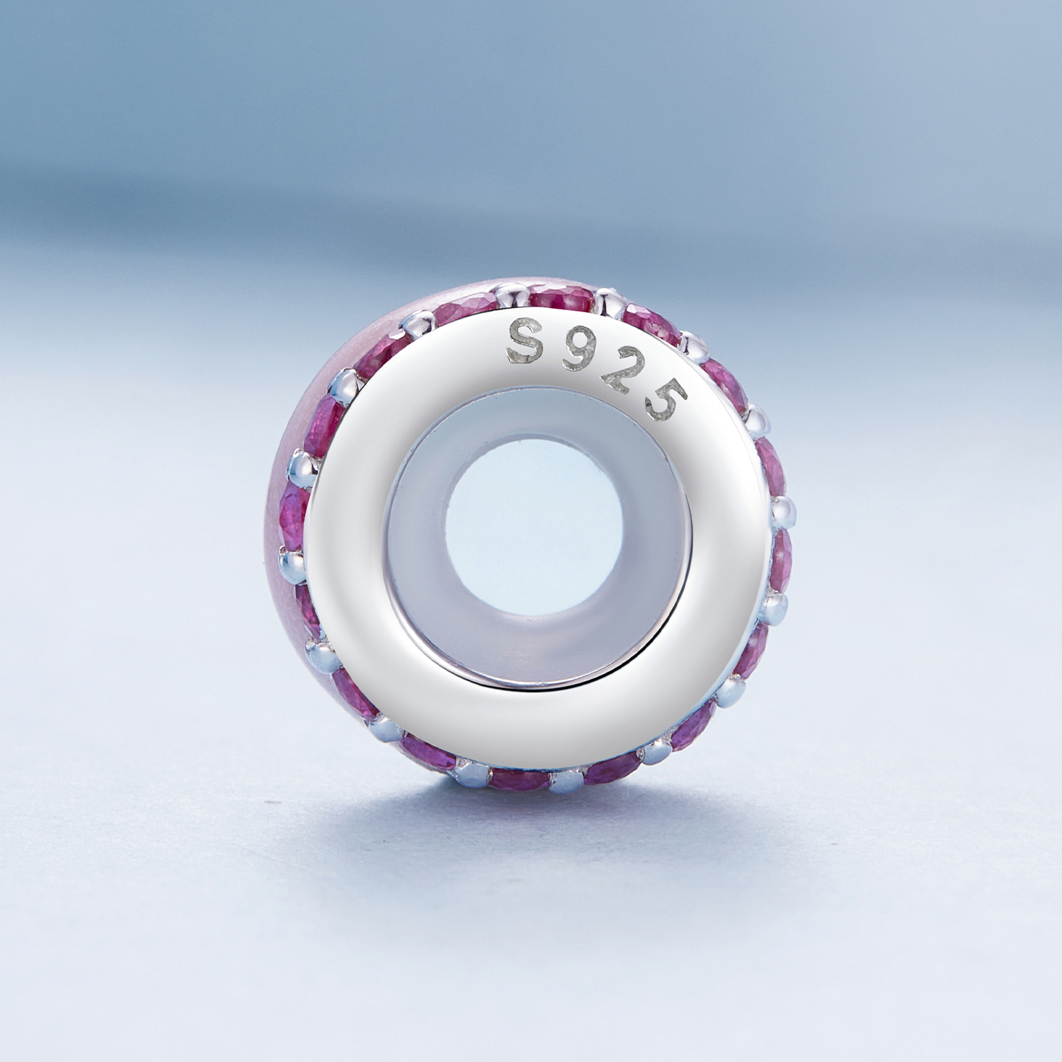 Pandora Stijl Roze Dubbele Laag Silicone Spacer - BSC883-PK