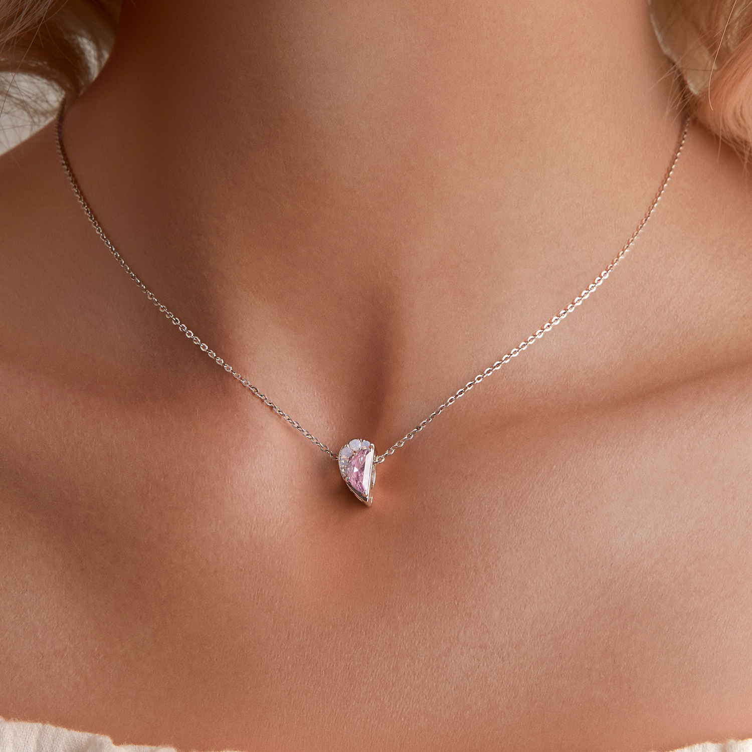 Pandora Stijl Roze Zussen Hart Bedel - SCC2641