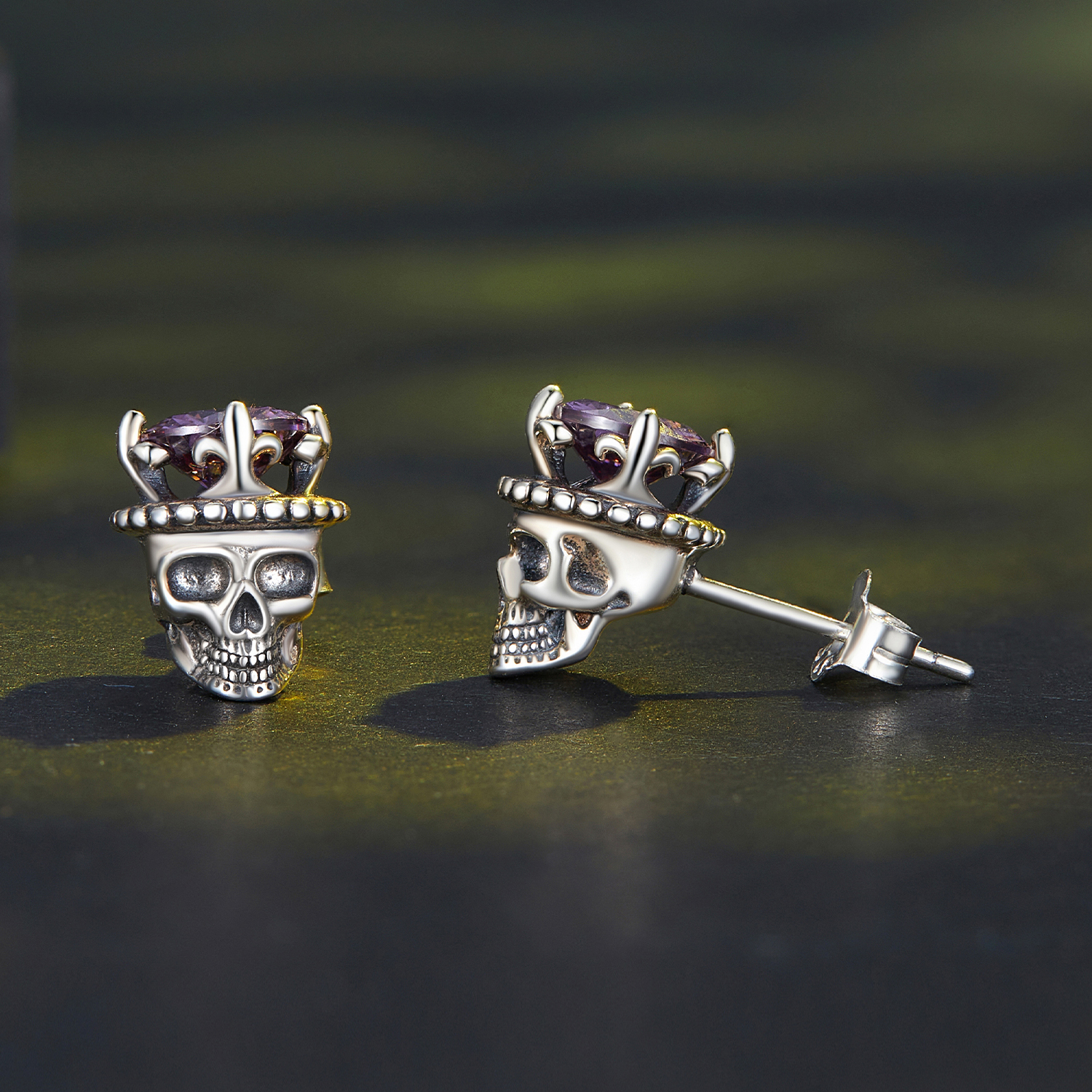 Pandora Stijl Skelet Koning Studs Oorbellen - BSE892