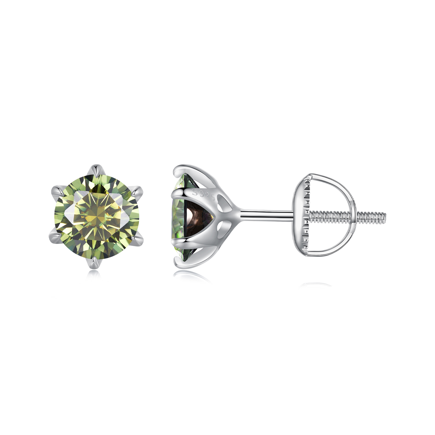 Pandora Stijl Smaragdgroene Moissanite Oorstekers - MSE025-LGN