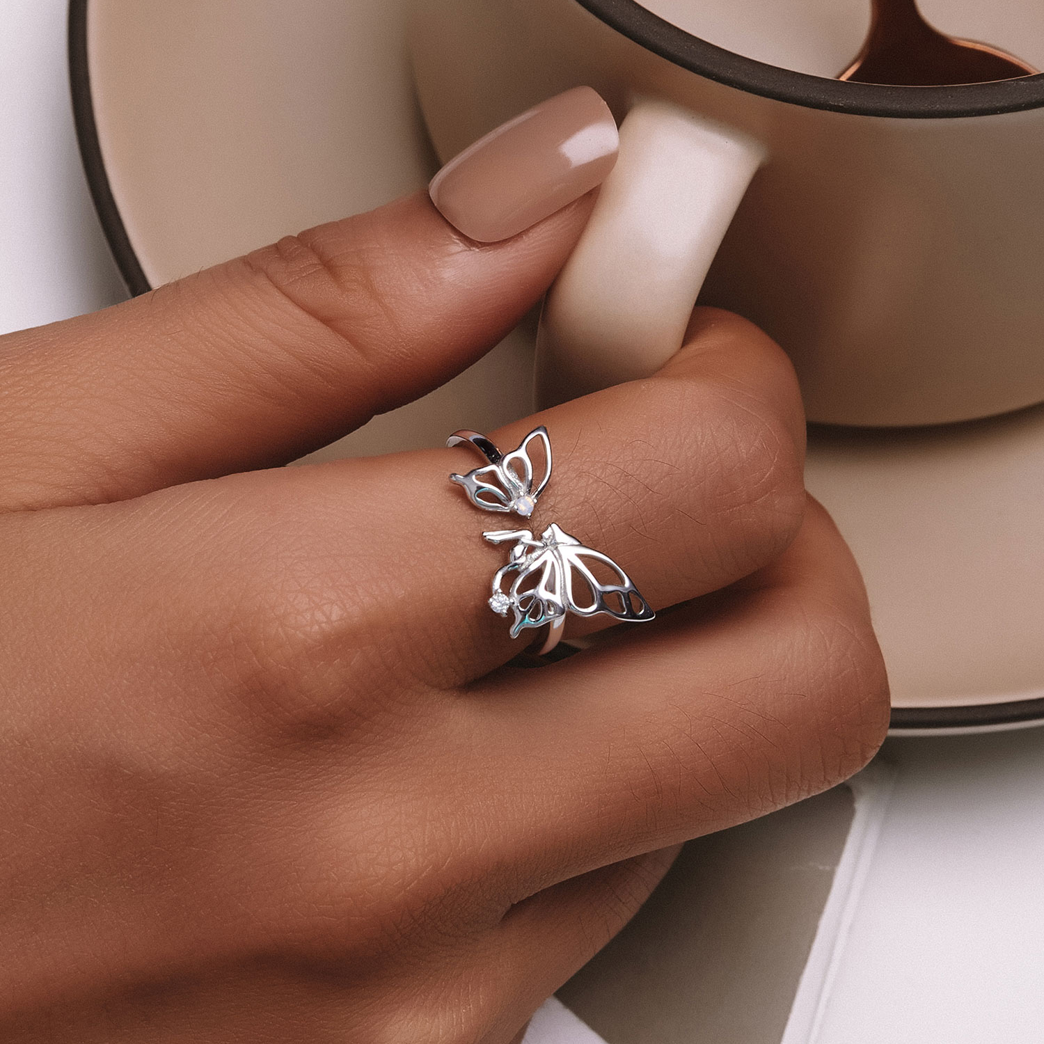 Pandora stijl Vlinder Elf Ring - BSR484-E