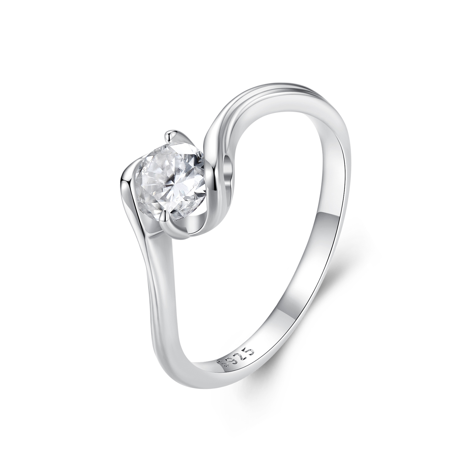 Pandora-stijl 0.5Ct Moissanite Ring (Eén Certificaat) - MSR040