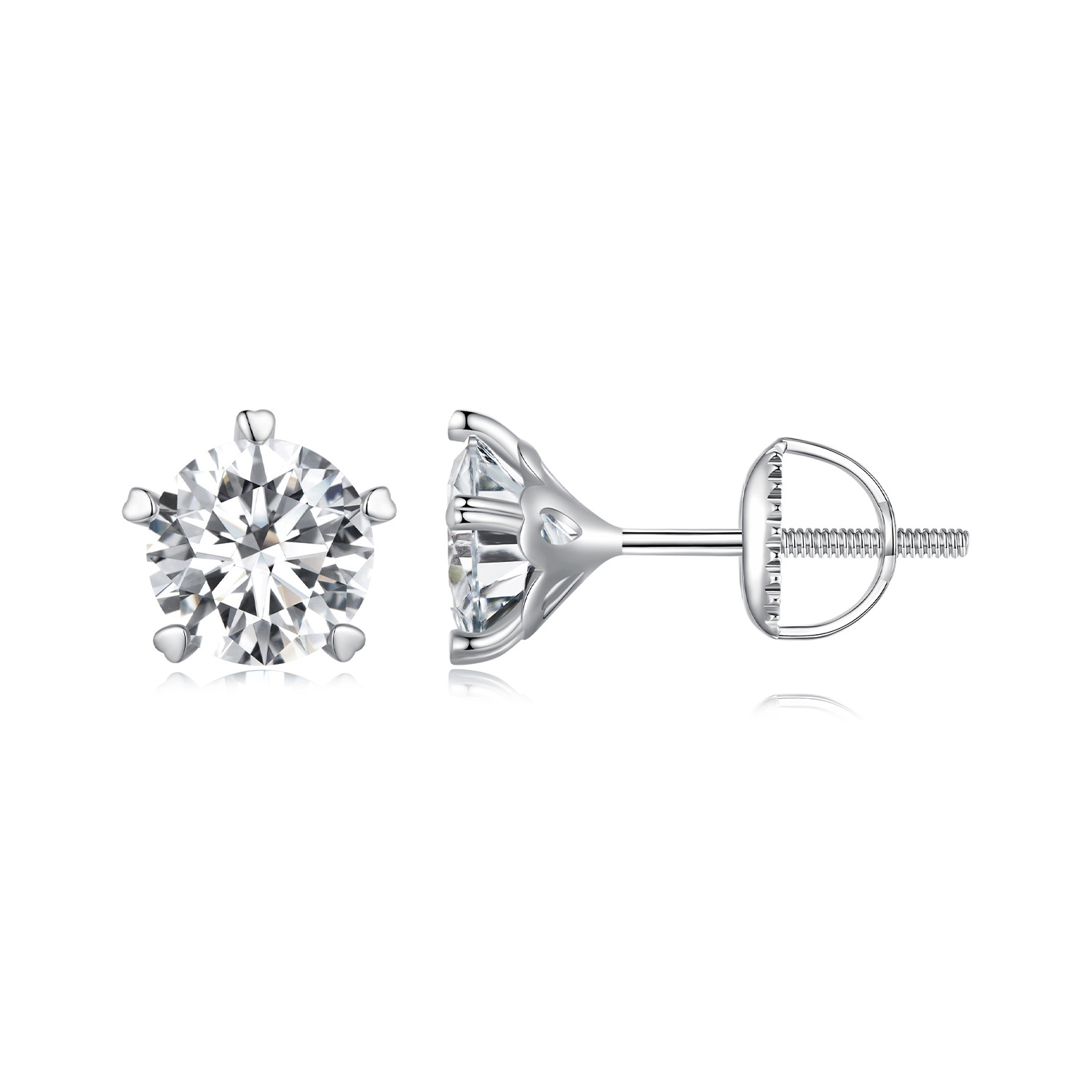 Pandora-stijl 1 karaat Moissanite Studs Oorbellen - MSE024-L