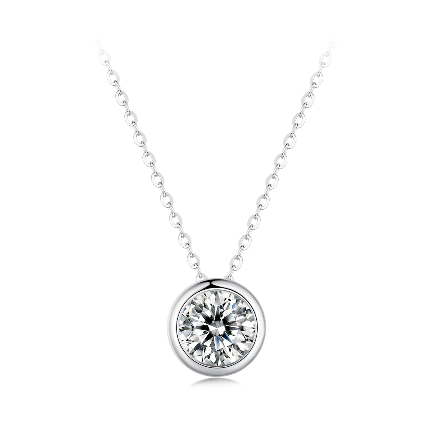 Pandora-stijl 1Ct Moissanite Ketting (Eén Certificaat) - MSN021