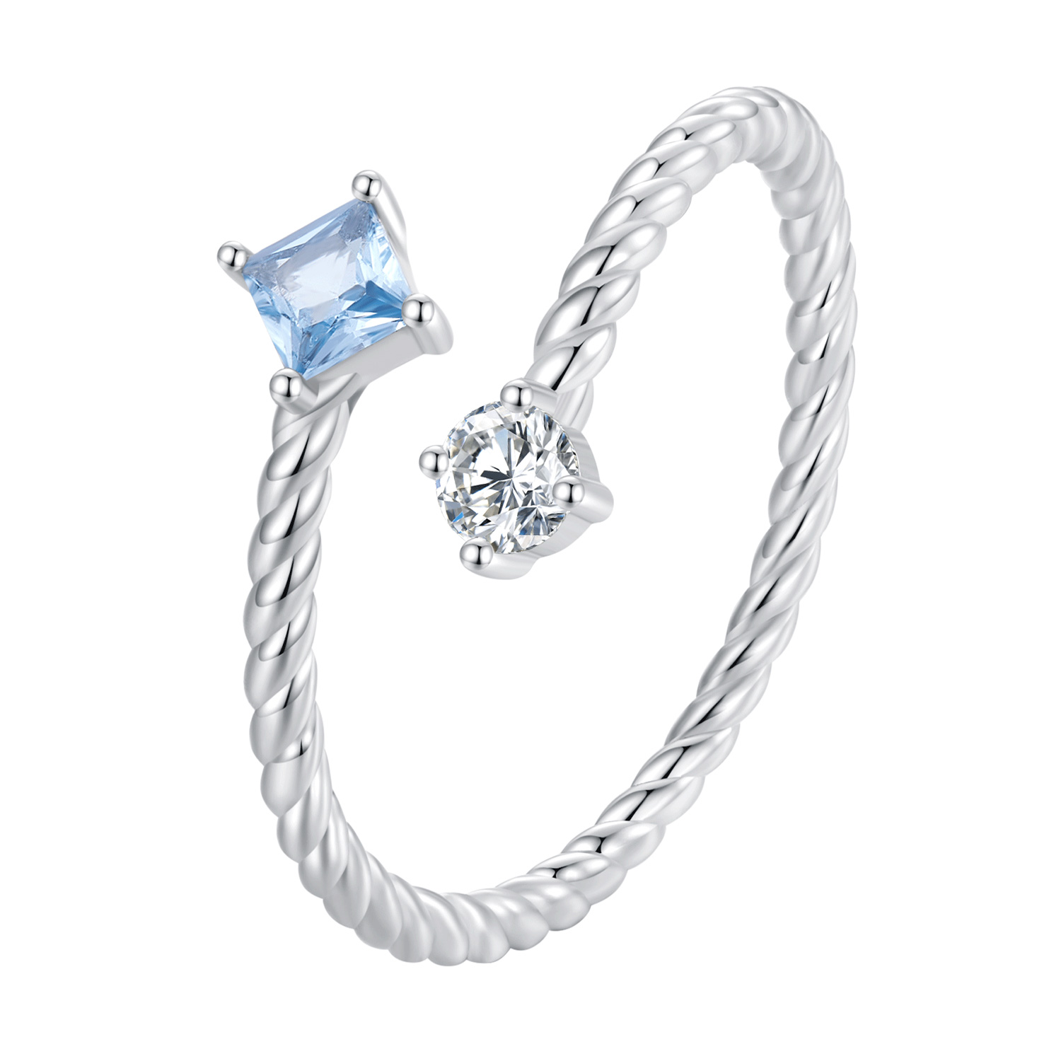 Pandora-stijl Blauwe Twist Ring - SCR923