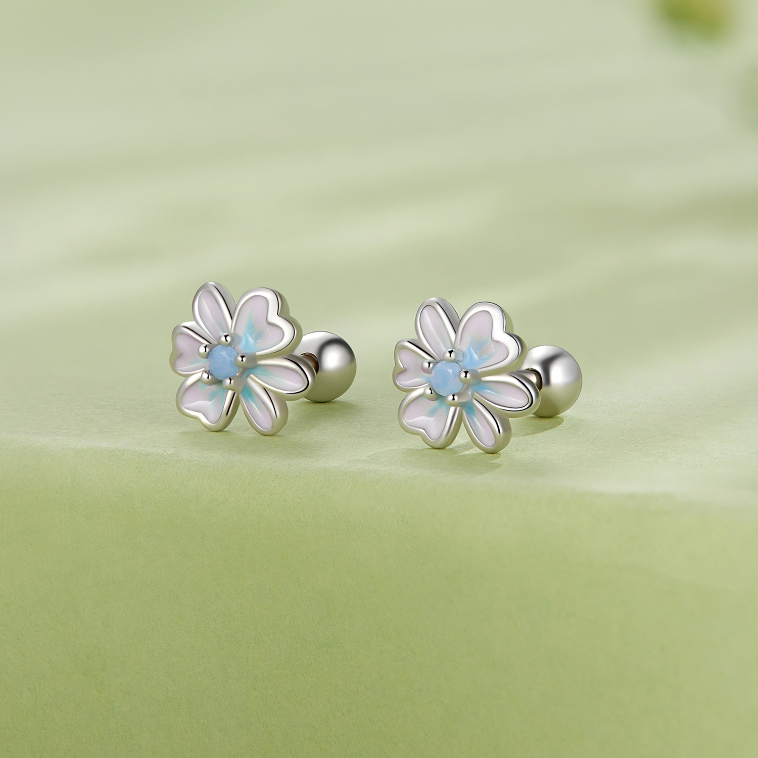 Pandora-stijl Bloem Studs Oorbellen - SCE1572