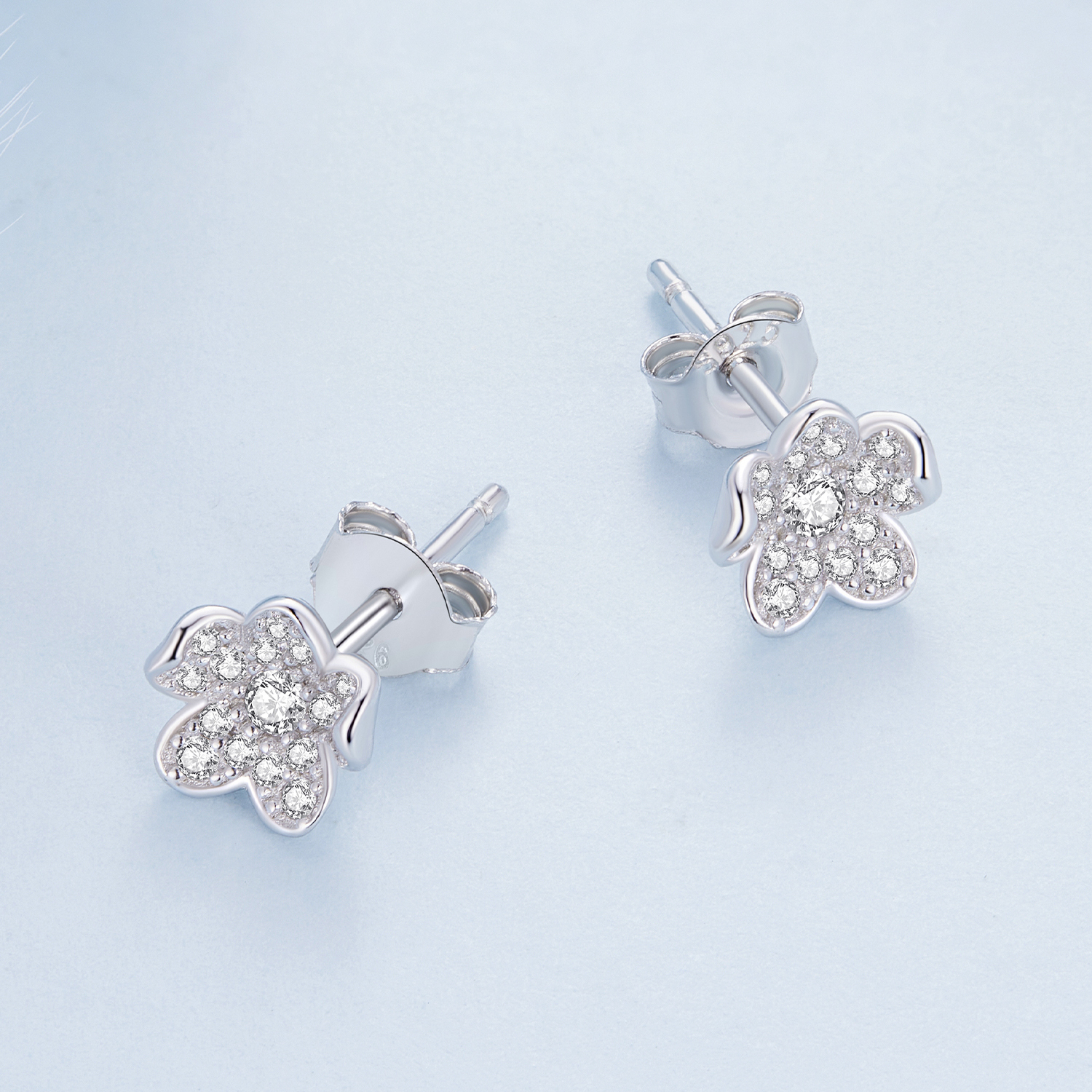 Pandora-stijl diamanten bloemstuds oorbellen - BSE855