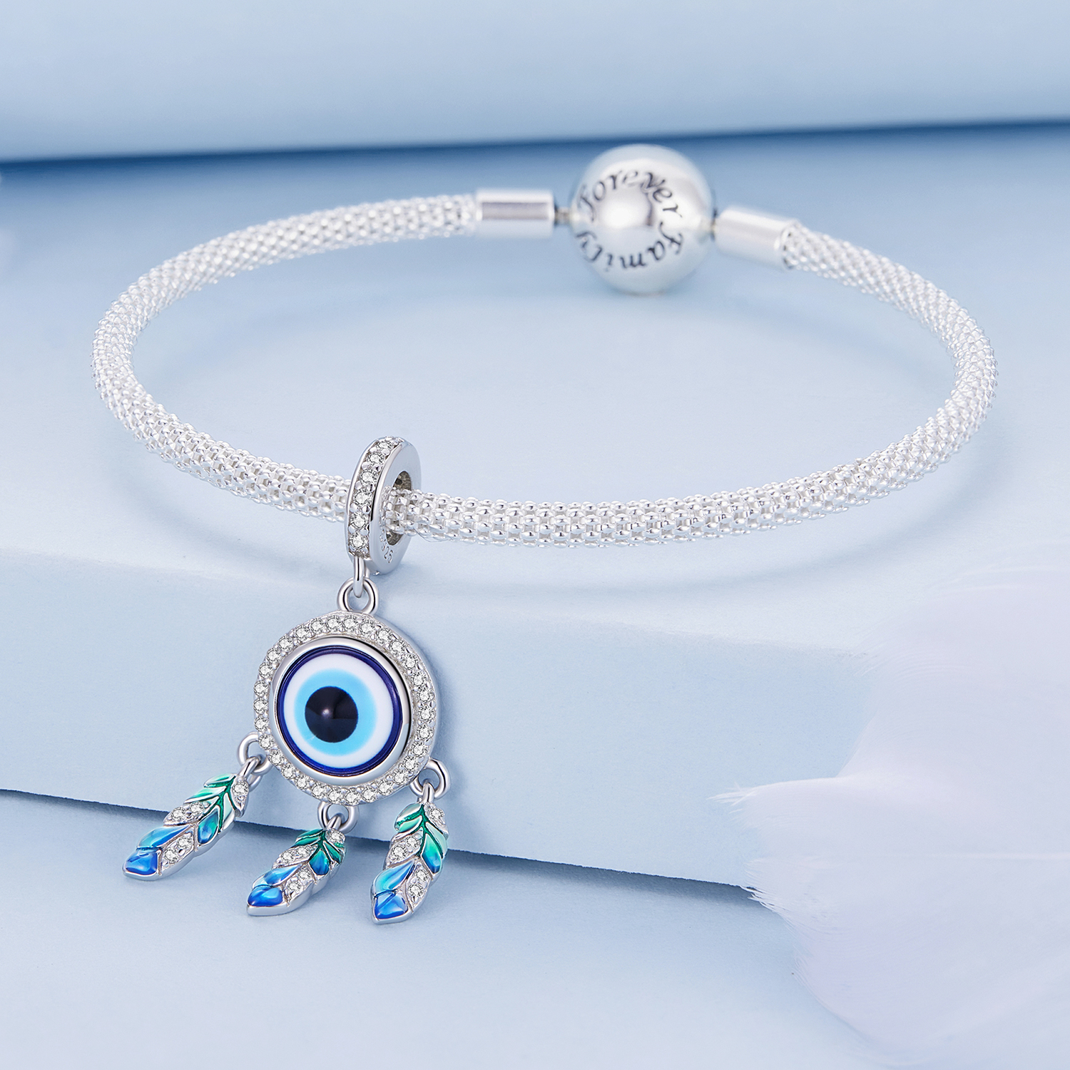 Pandora-stijl Duivels Oog Dangle - BSC785