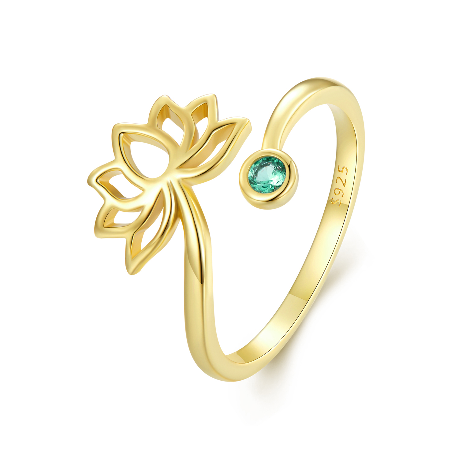 Pandora-stijl Eenvoudige Lotus Open Ring - SCR821-B