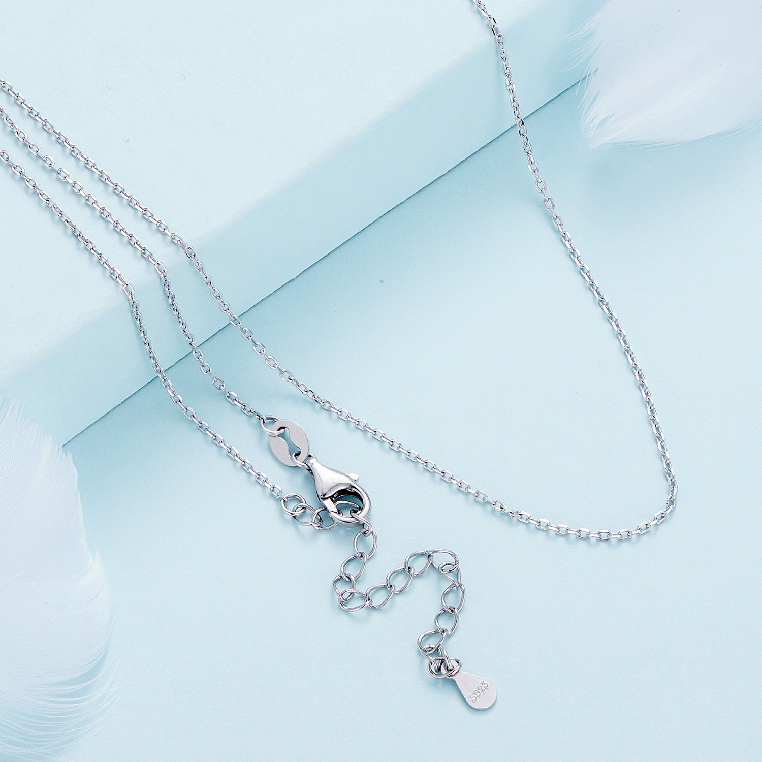 Pandora-stijl eenvoudige zilveren ketting - SCA018