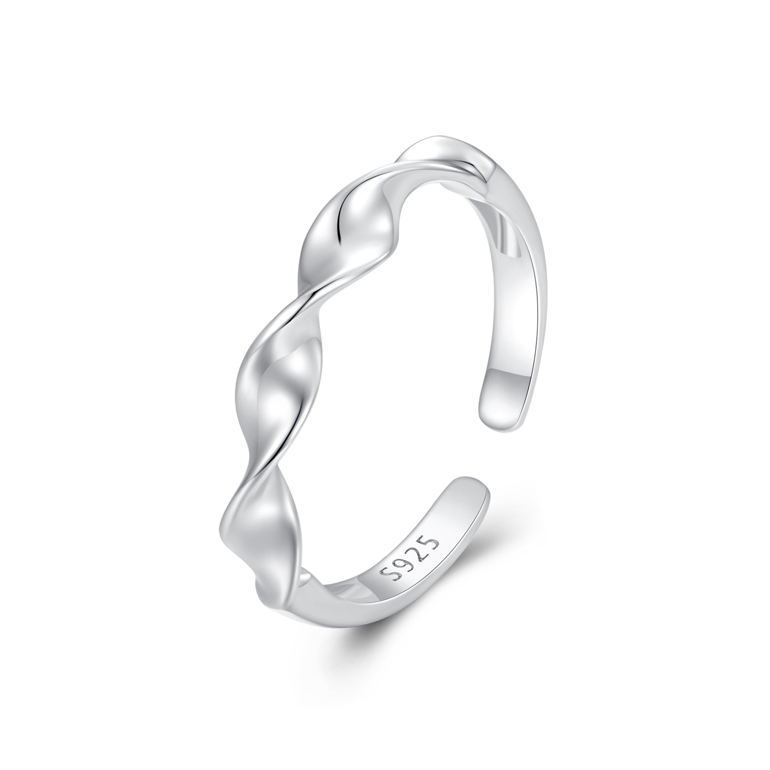 Pandora-stijl gedraaide zilveren ring - BSR468-E