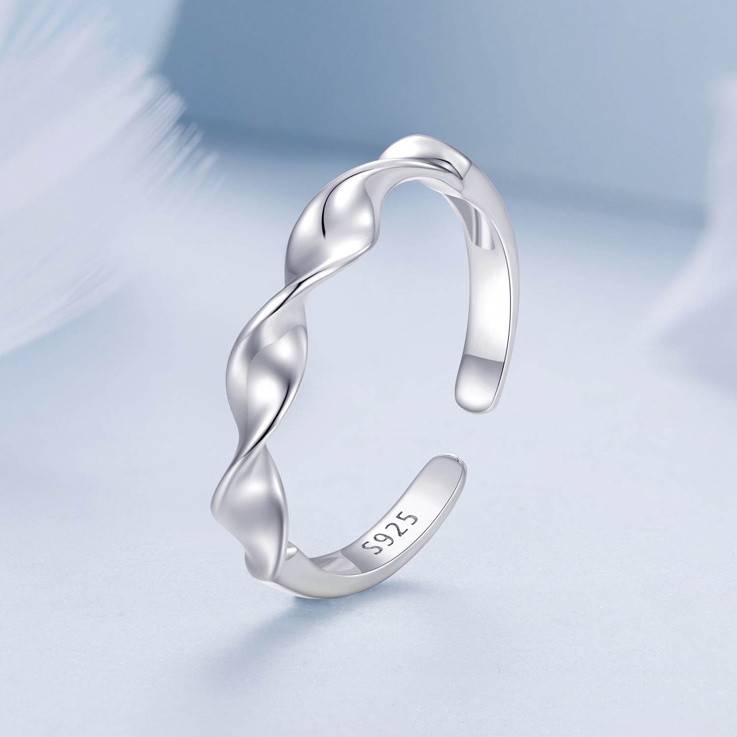 Pandora-stijl gedraaide zilveren ring - BSR468-E