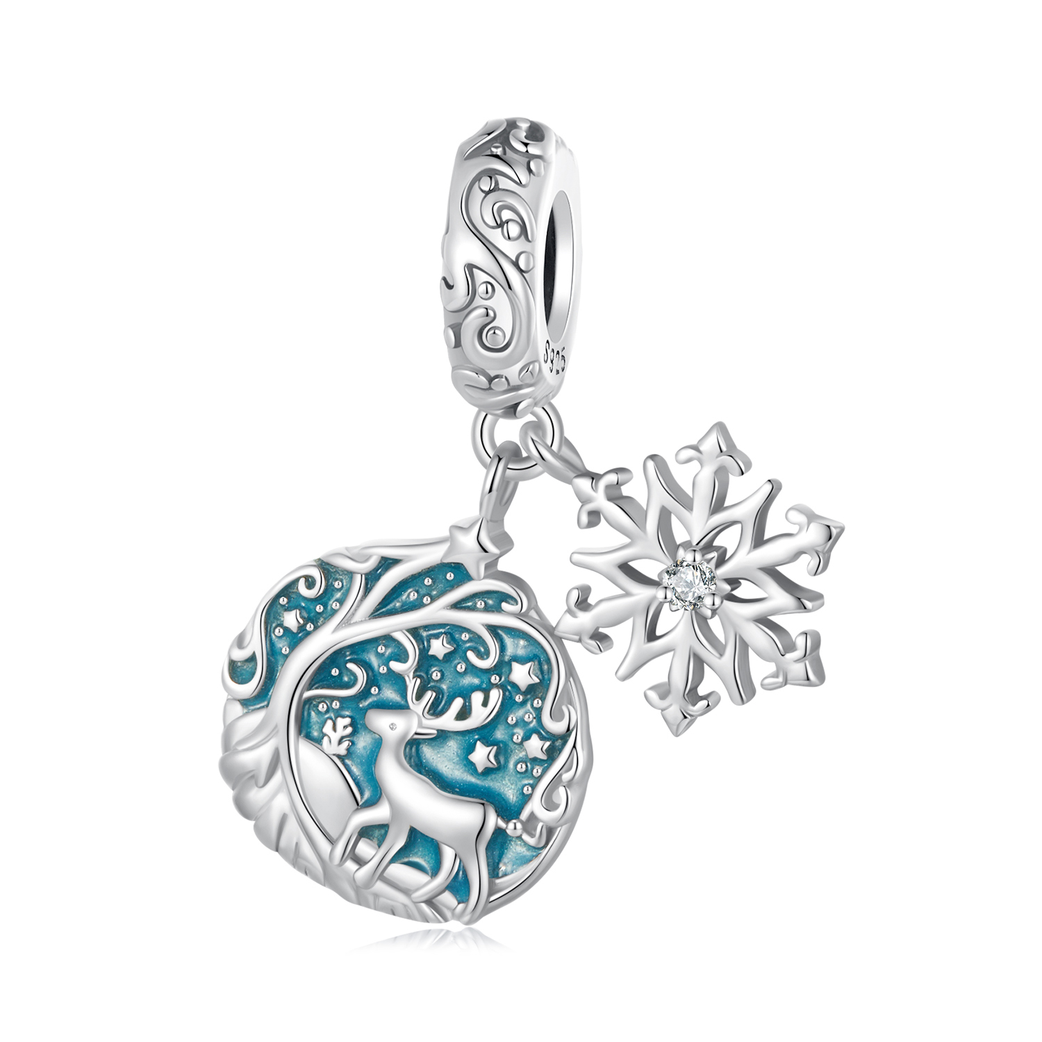 Pandora-stijl Glow-In-The-Dark Elk Dangle - SCC2661