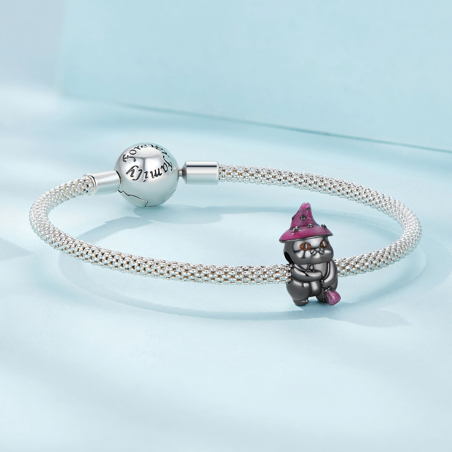 Pandora-stijl Halloween Heksenkat Bedel - SCC2625