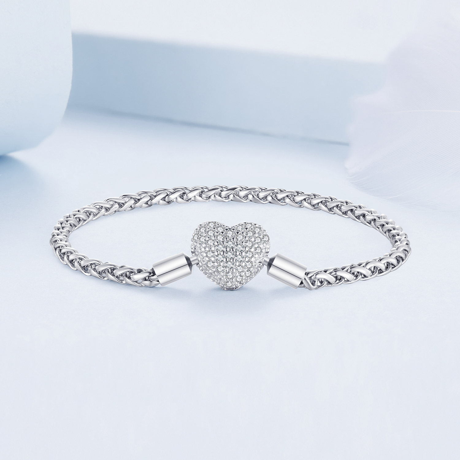 Pandora-stijl Hartvormige Sprankelende Ketting Armband - BSB133