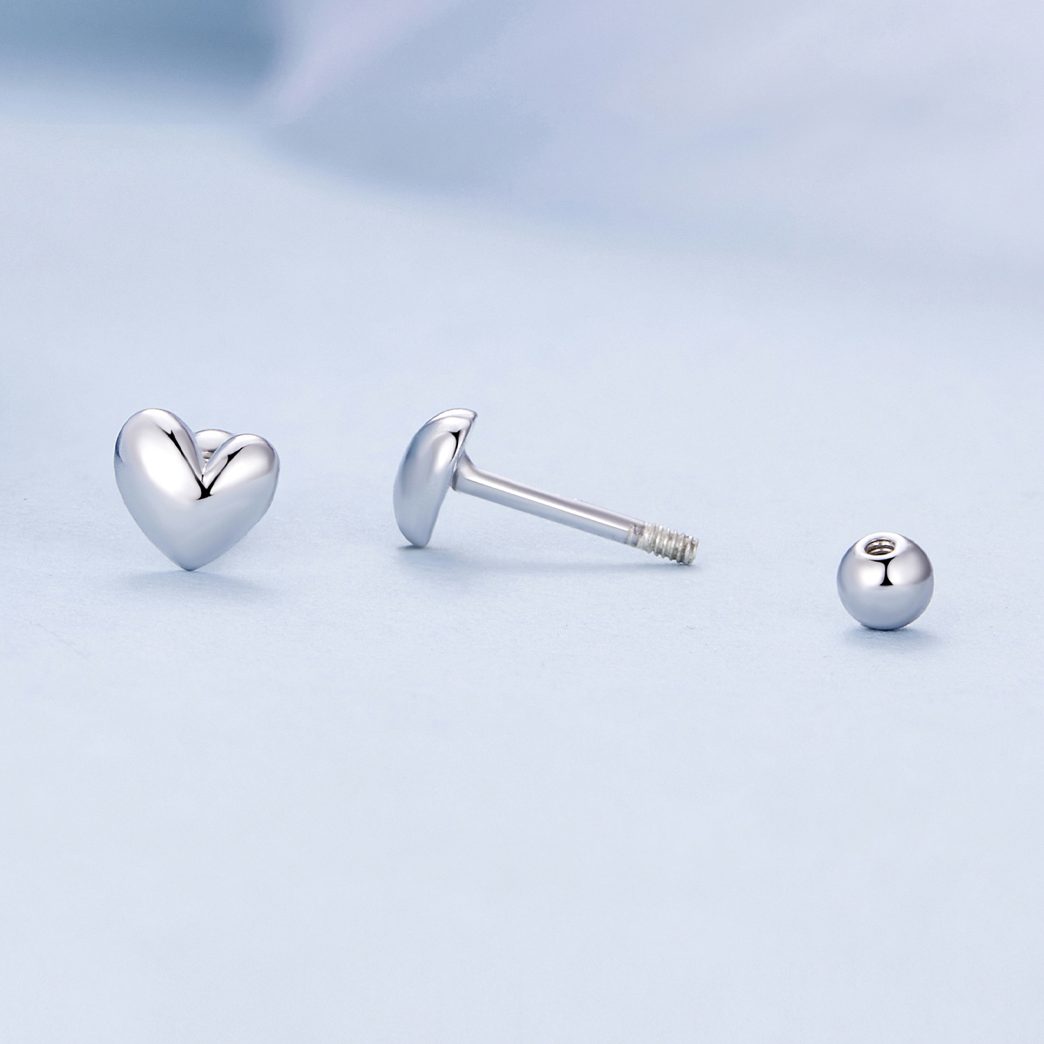 Pandora-stijl hartvormige studs oorbellen - BSE886