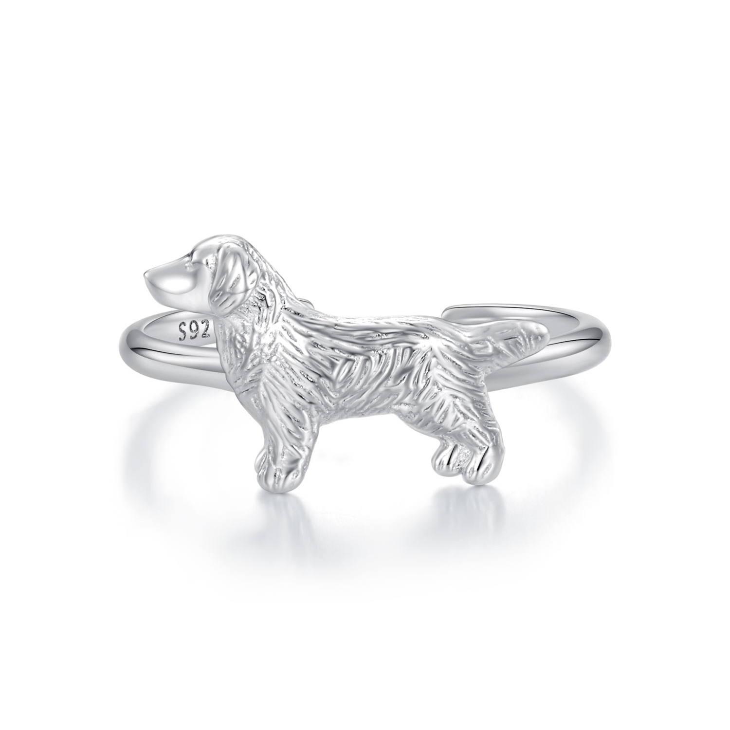 Pandora-stijl Kleine Gouden Retriever Ring - SCR952