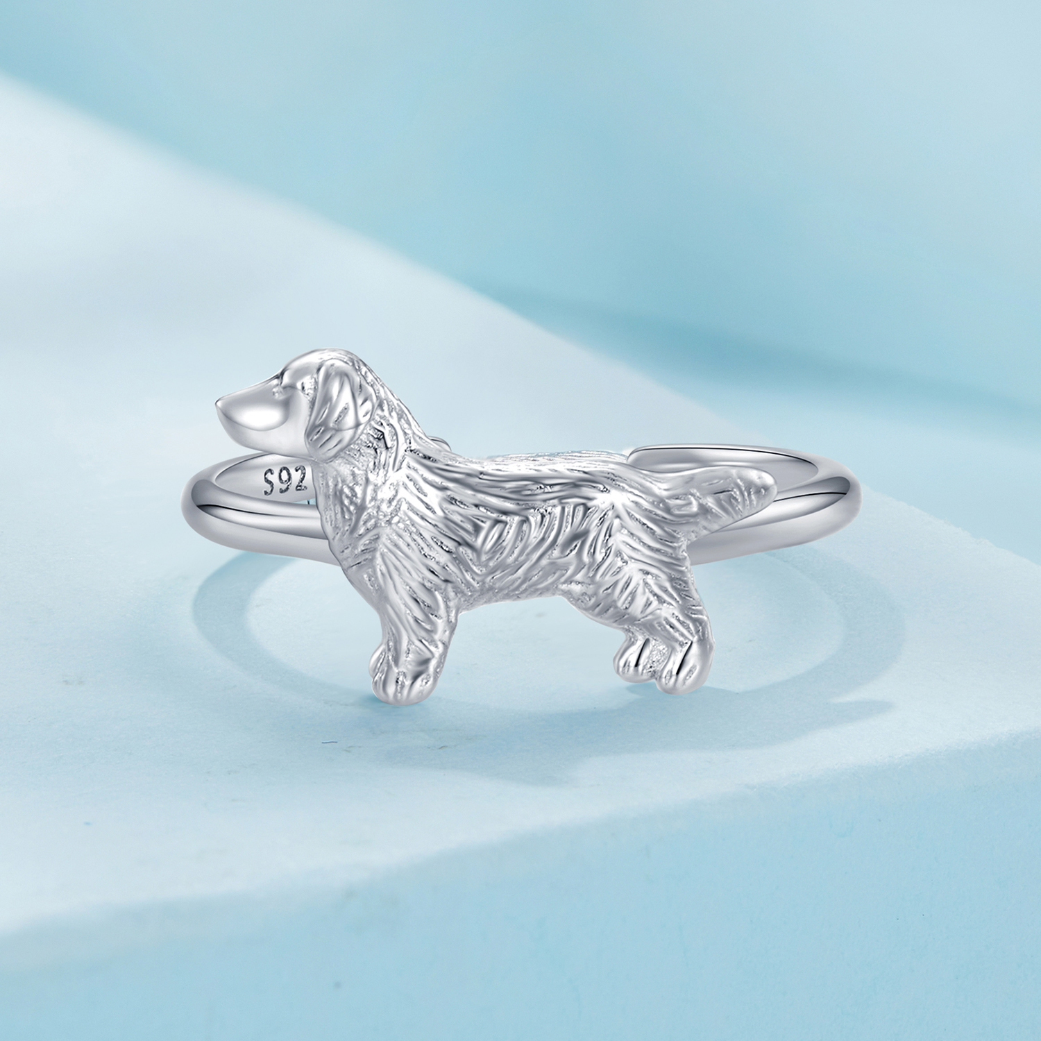 Pandora-stijl Kleine Gouden Retriever Ring - SCR952