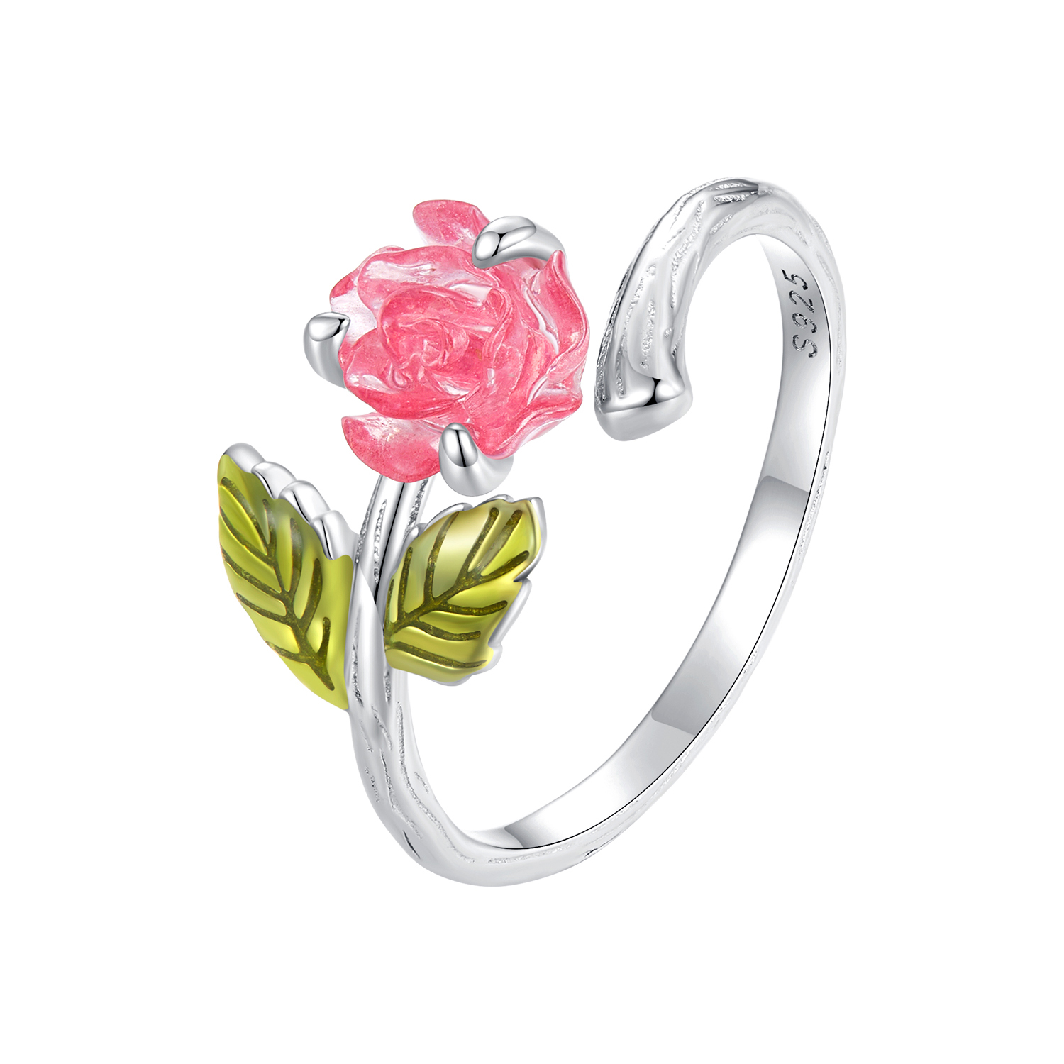 Pandora-stijl Kristallen Roze Open Ring - BSR472-PKE