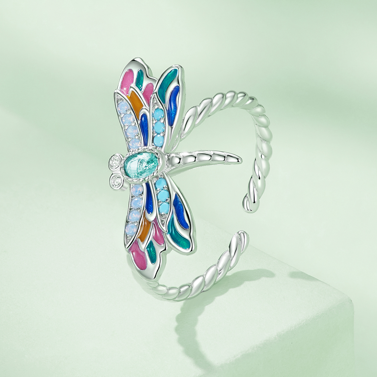 Pandora-stijl Libelle-ring - BSR385