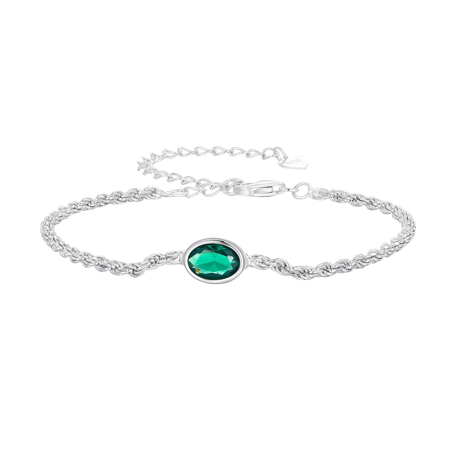 Pandora-stijl Licht Luxe Groene Zirkonia Chopard Armband - BSB116