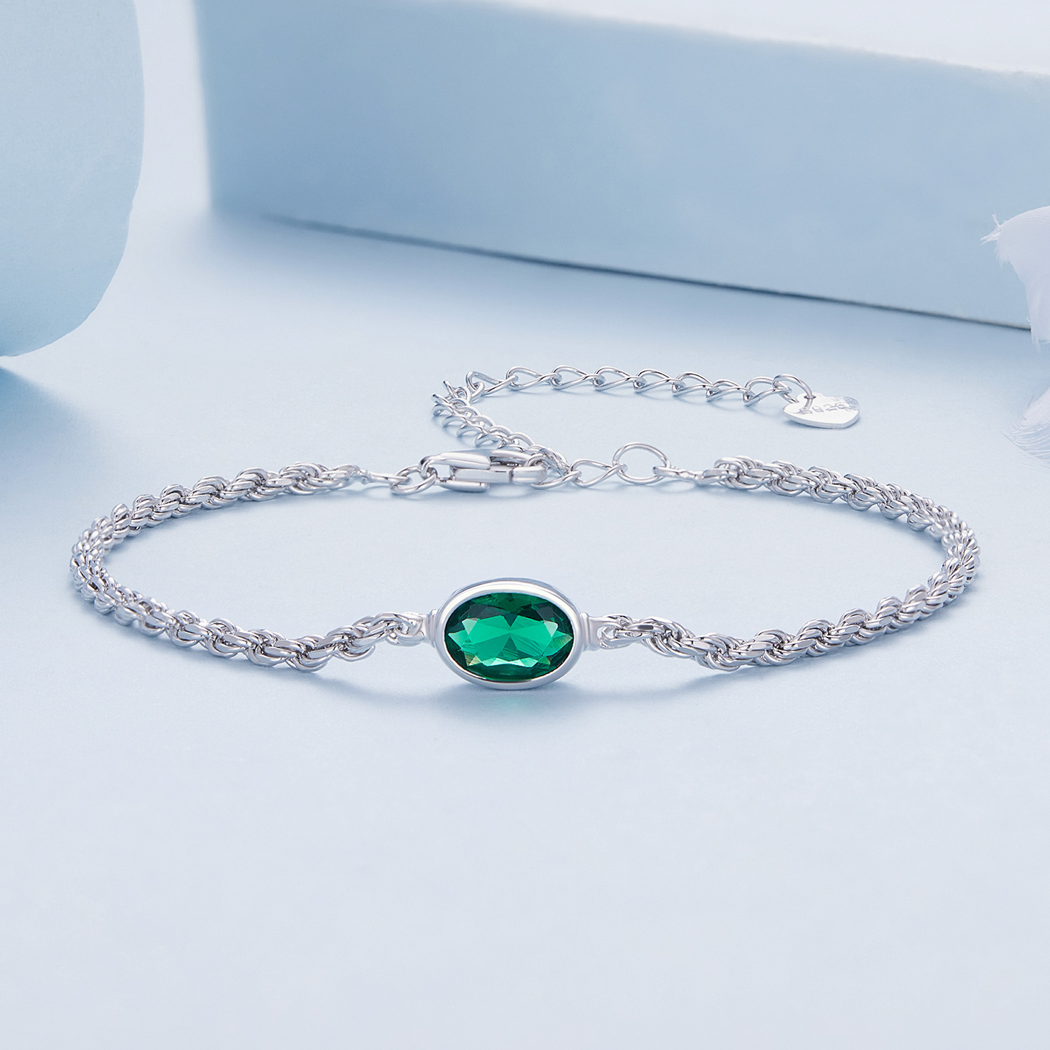 Pandora-stijl Licht Luxe Groene Zirkonia Chopard Armband - BSB116