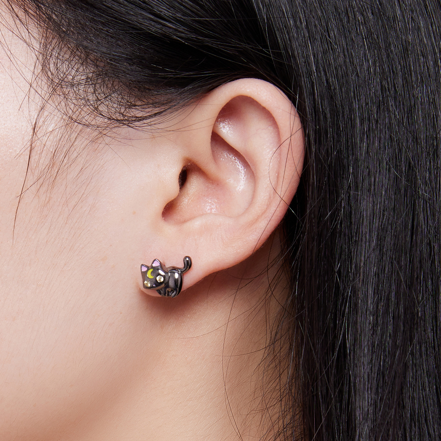 Pandora-stijl Maan Kitten Studs Oorbellen - SCE1584