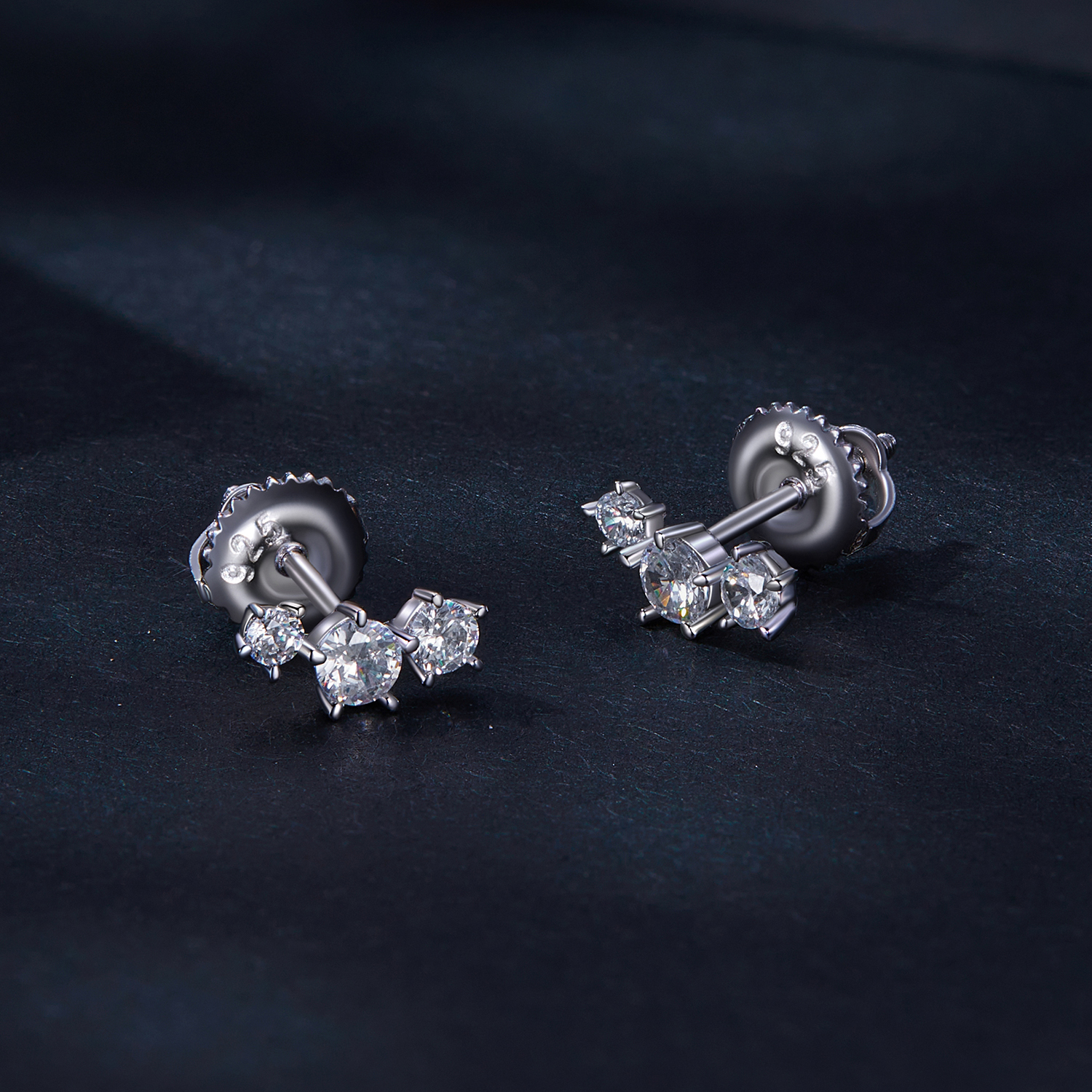 Pandora-stijl Moissanite Studs Oorbellen (Één Certificaat) - MSE034