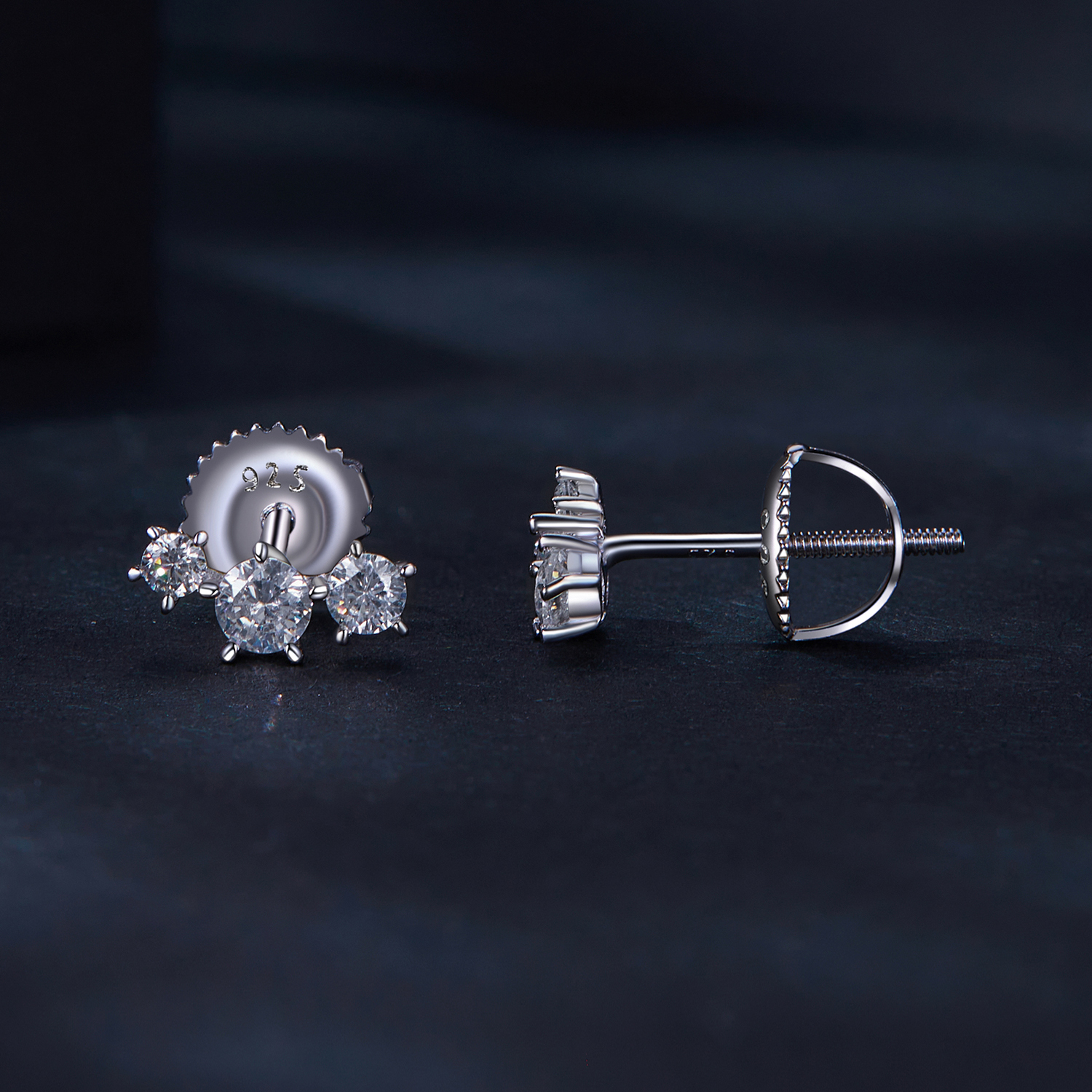 Pandora-stijl Moissanite Studs Oorbellen (Één Certificaat) - MSE034