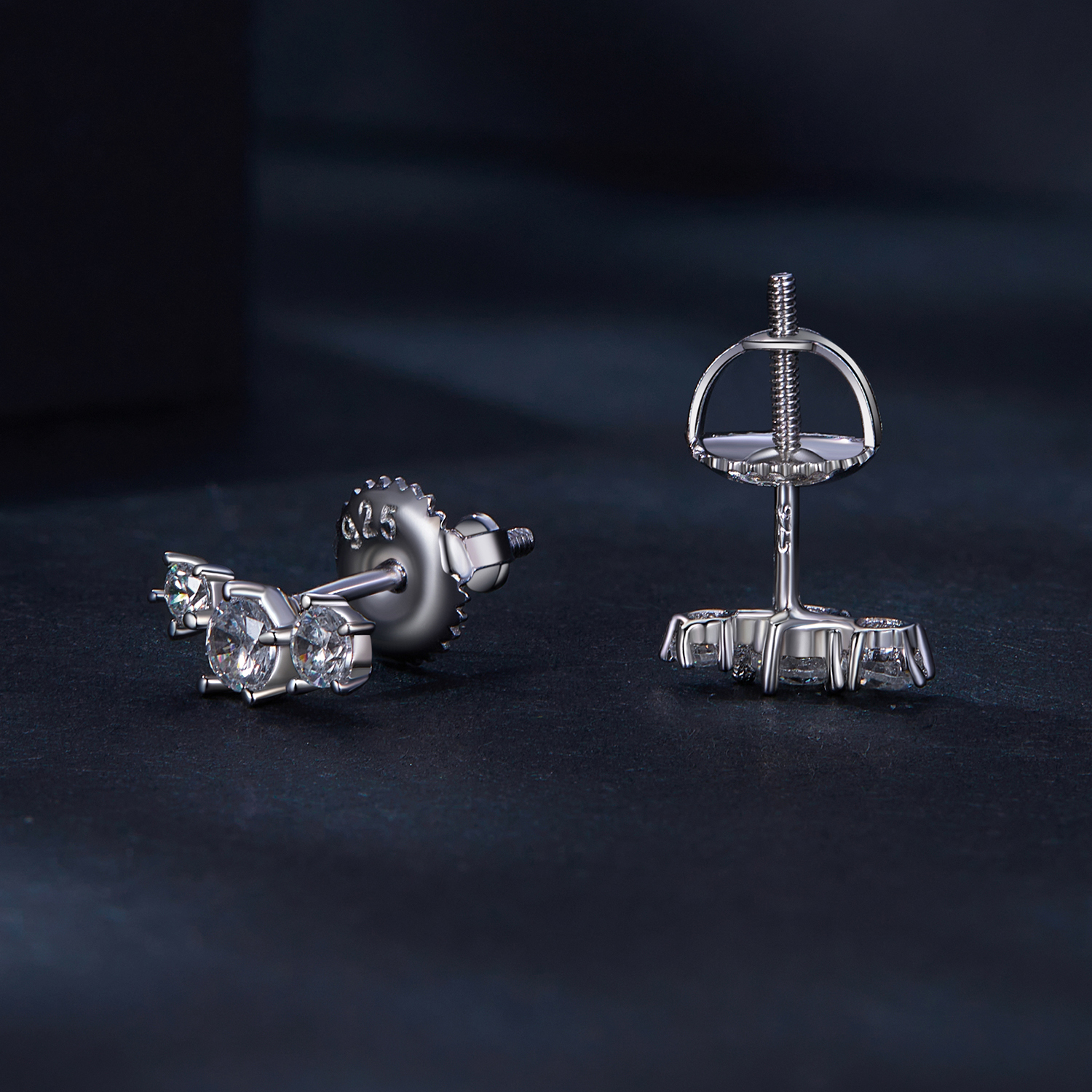 Pandora-stijl Moissanite Studs Oorbellen (Één Certificaat) - MSE034