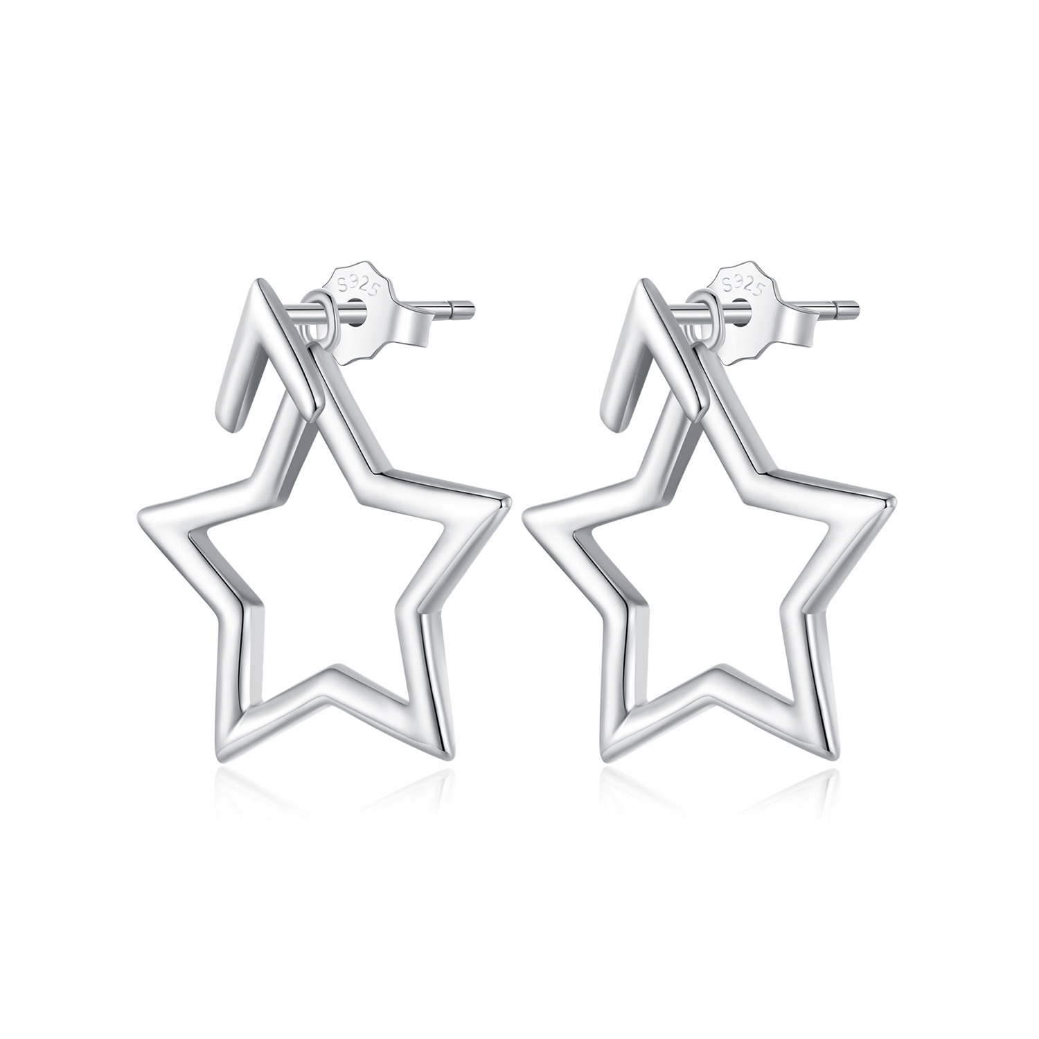 Pandora-stijl Pentagram Studs Oorbellen - BSE901