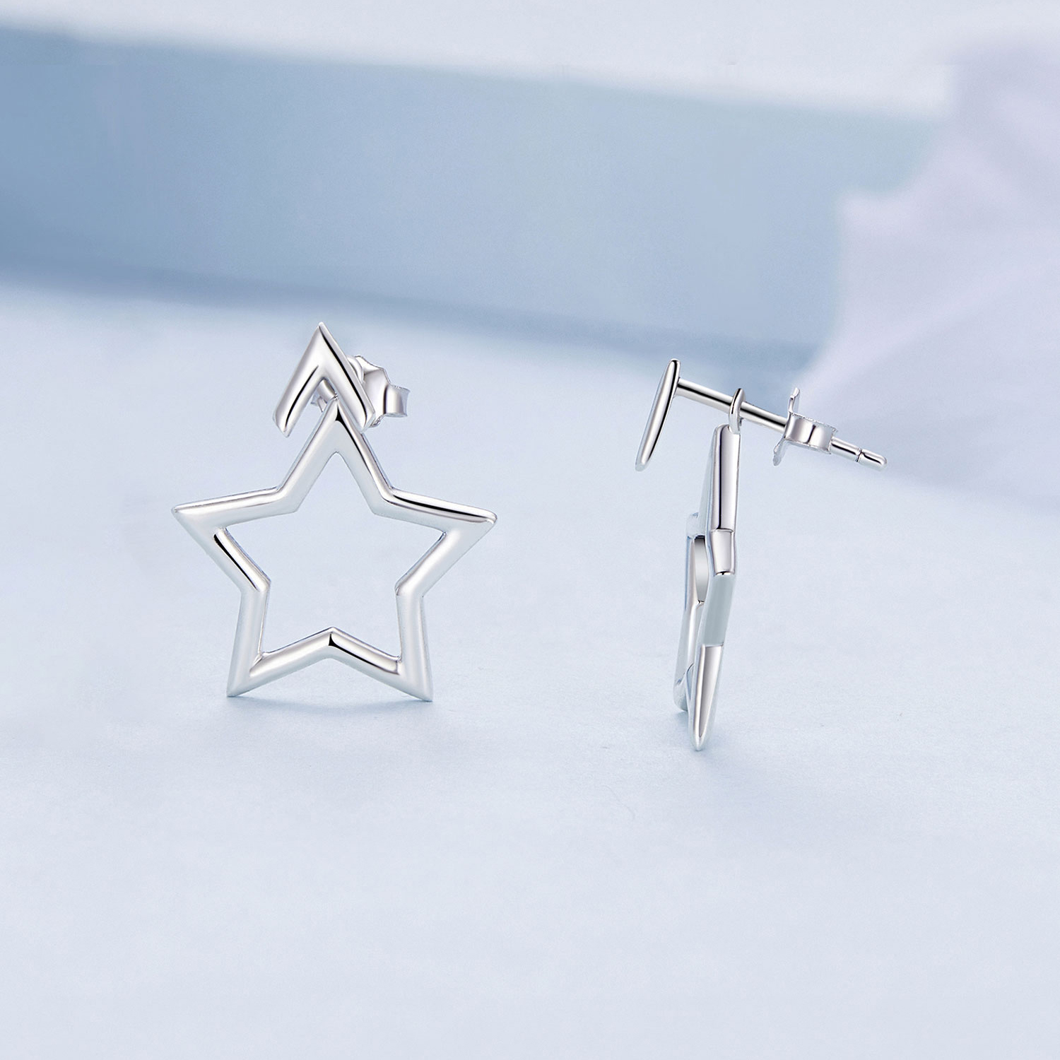 Pandora-stijl Pentagram Studs Oorbellen - BSE901