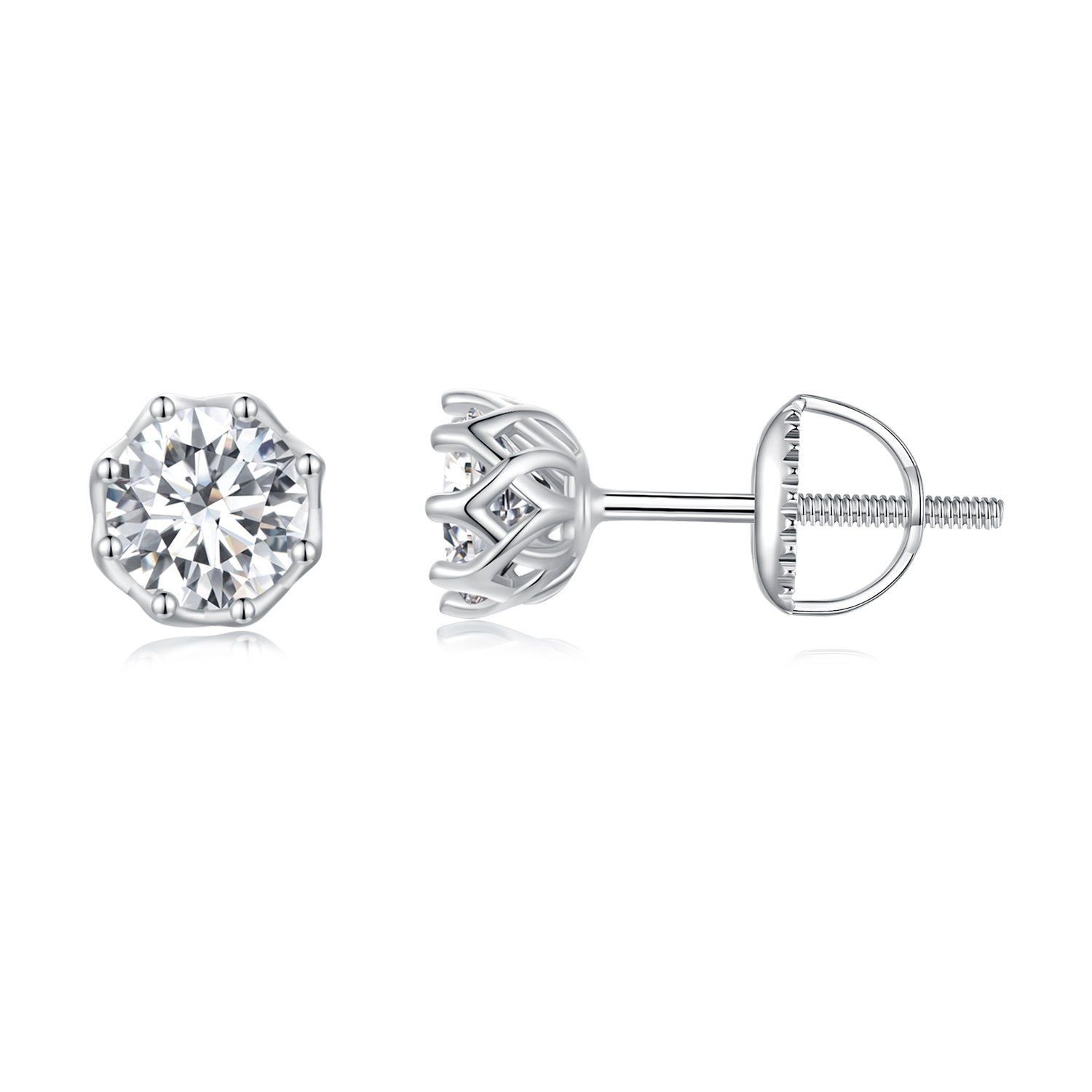 Pandora-stijl Prachtige Moissanite Studs Oorbellen (Twee Certificaten) - MSE016-S