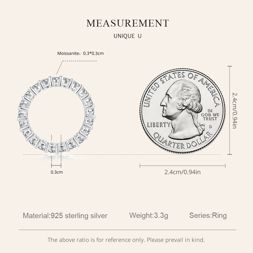 Pandora-stijl schitterende Moissanite ring (één certificaat) - MSR020