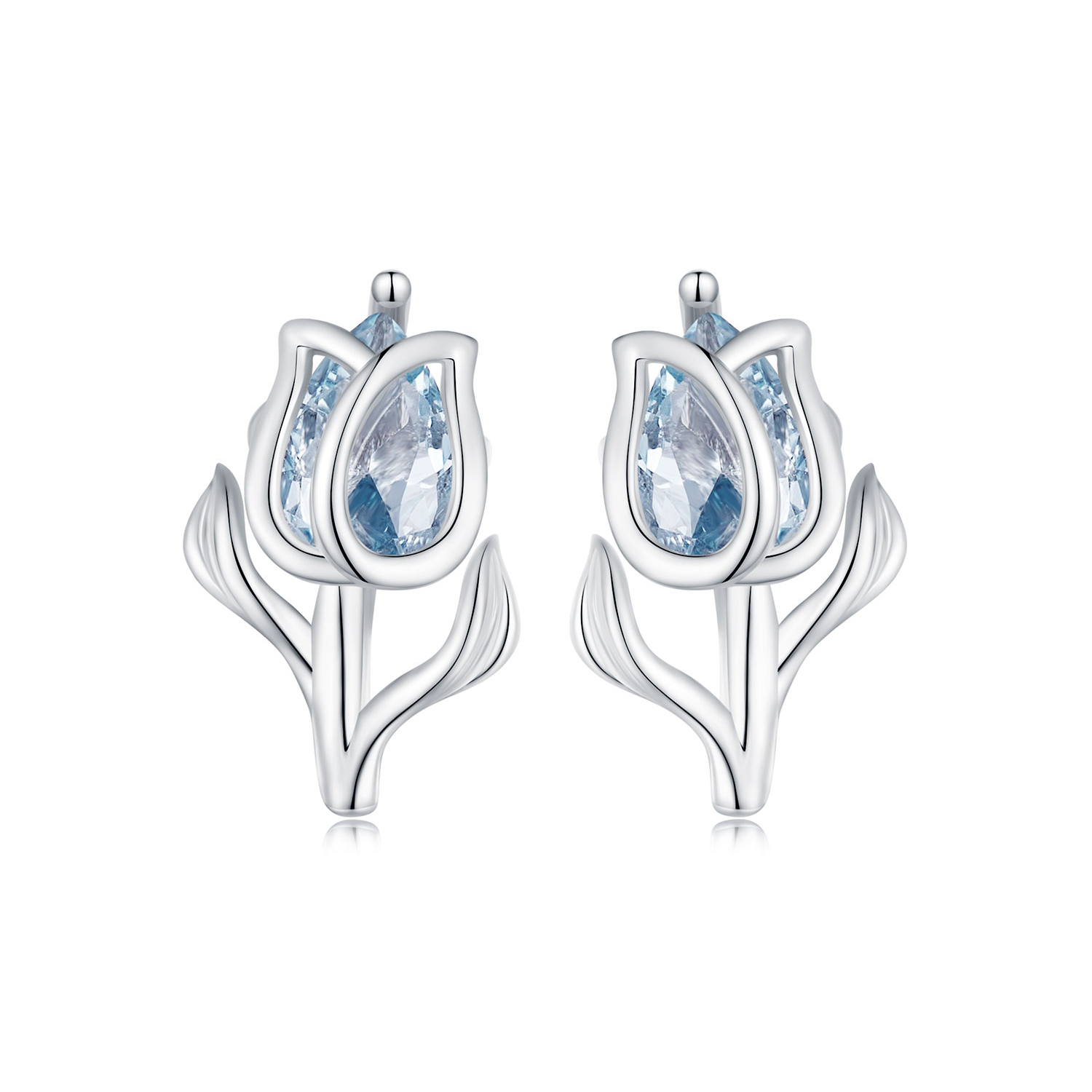 Pandora-stijl Tulp Studs Oorbellen - BSE873